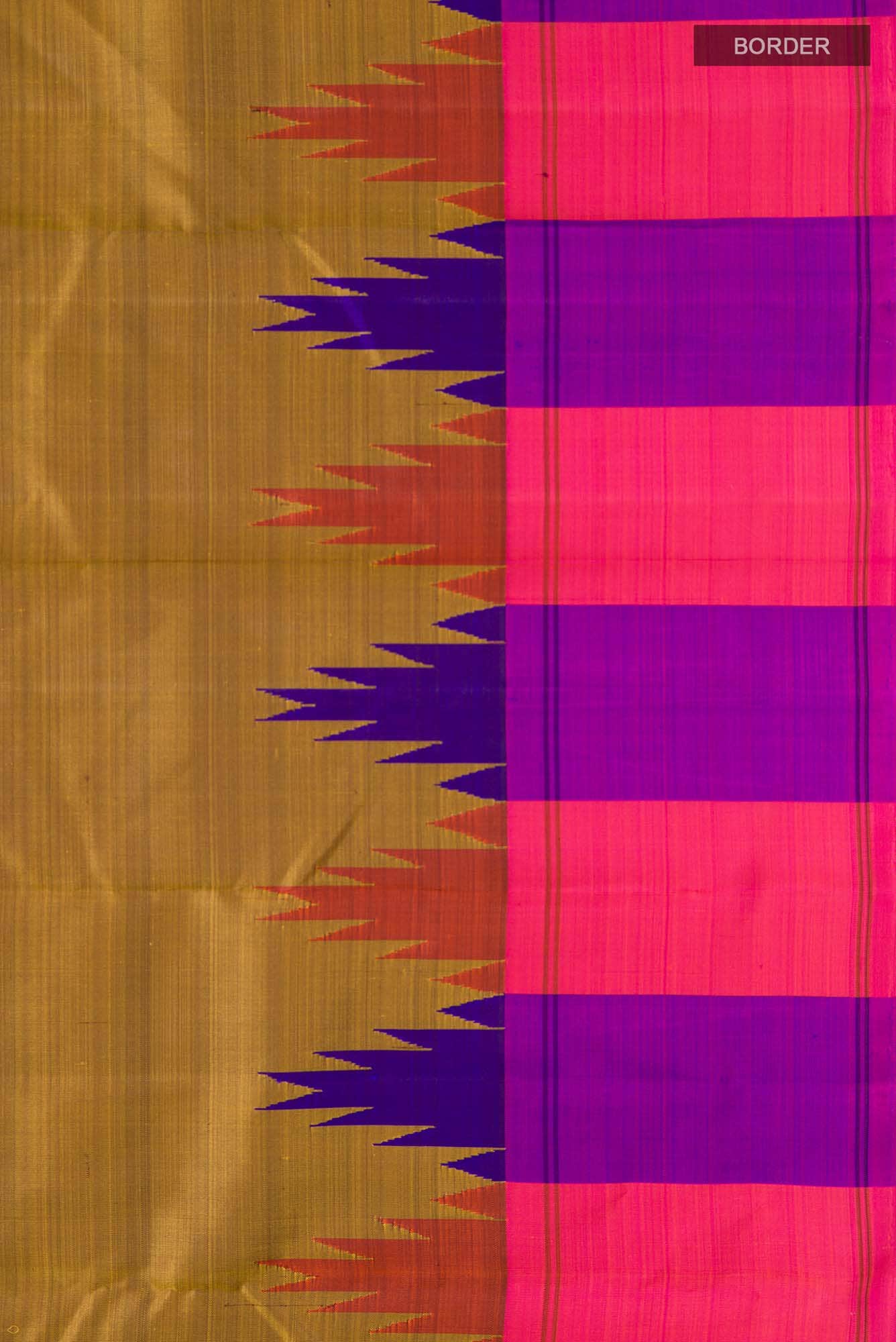 Mustard Kanchipuram Silk Saree - Image 5