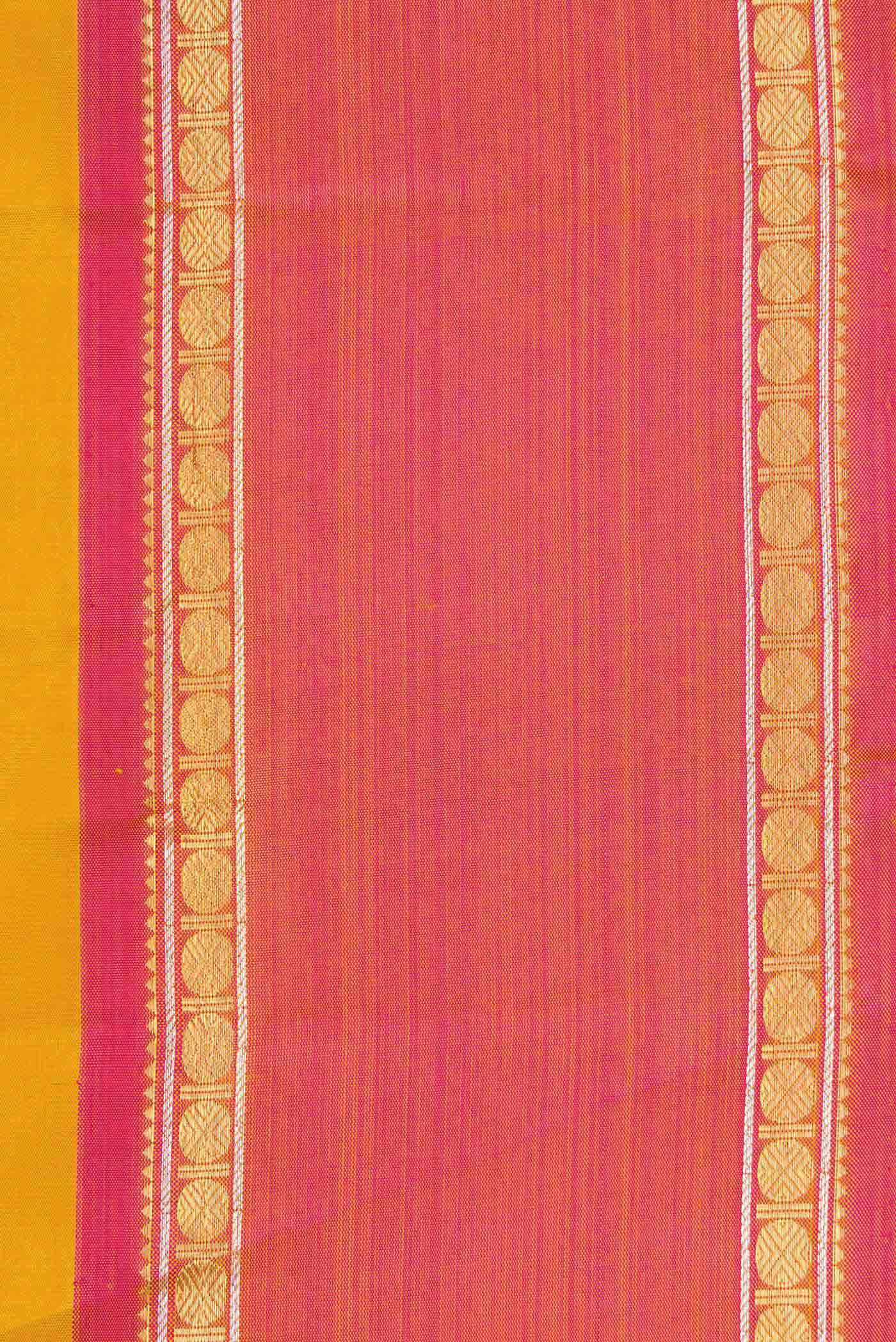 Pure Silk Pure Zari Mustard Kanchipuram Saree - Image 6