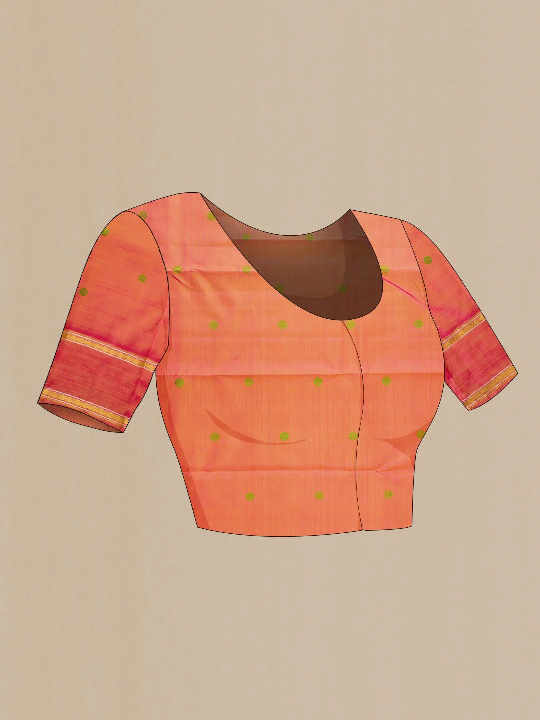 Pure Silk Pure Zari Mustard Kanchipuram Saree - Image 7