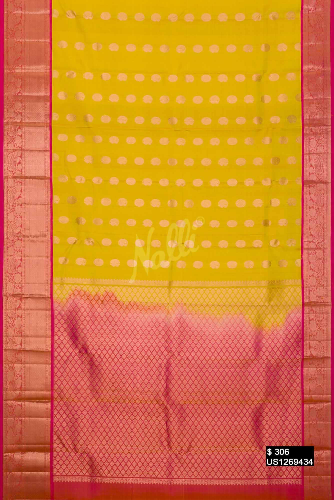 Mustard Kanchipuram Silk Saree