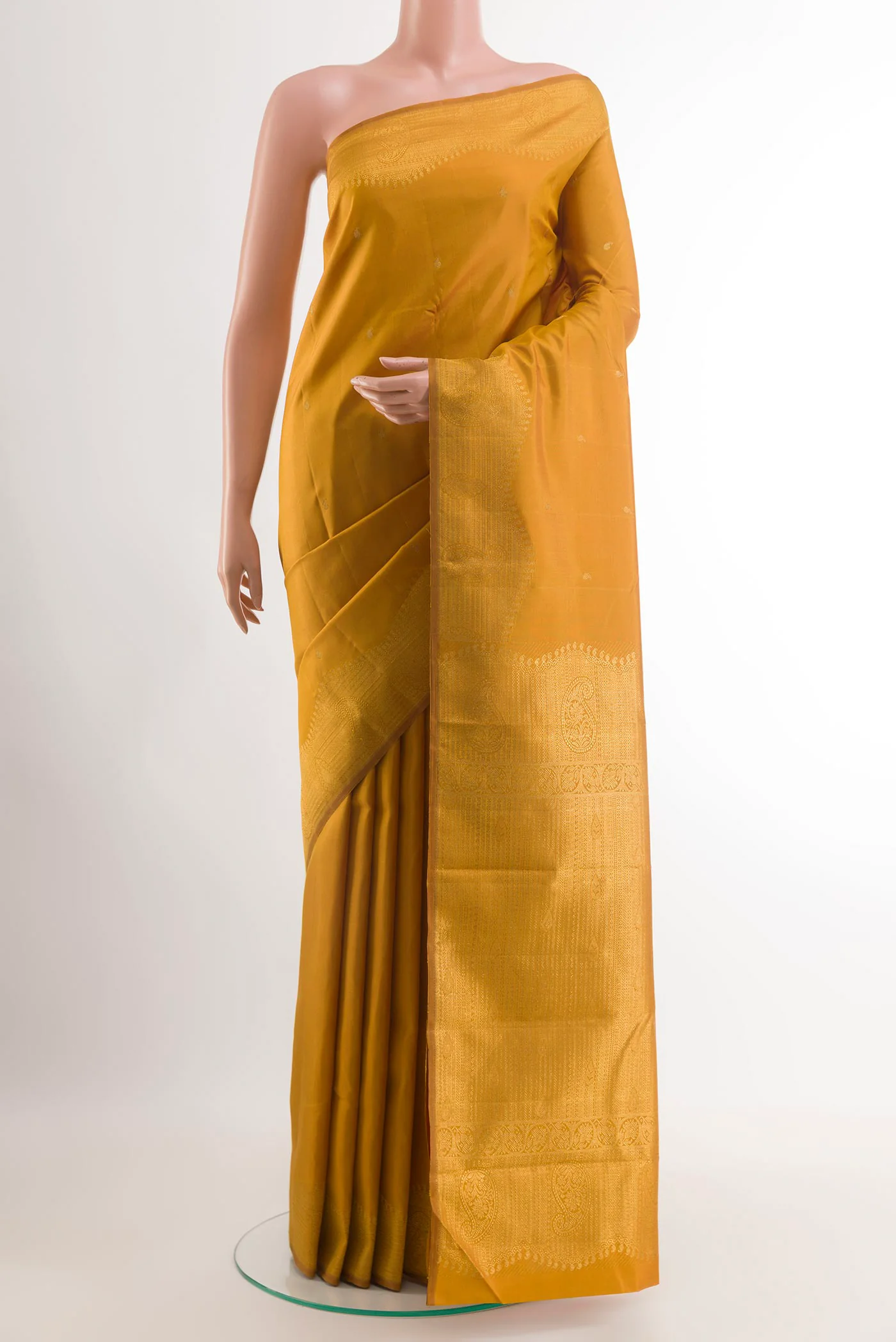 Mustard Kanjivaram Silk Saree