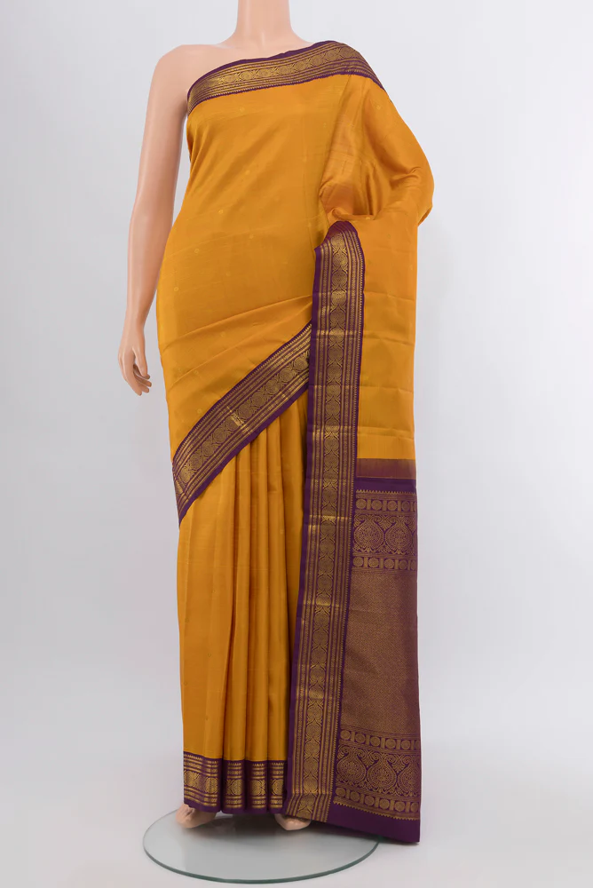 Mustard Kanjivaram Silk Saree