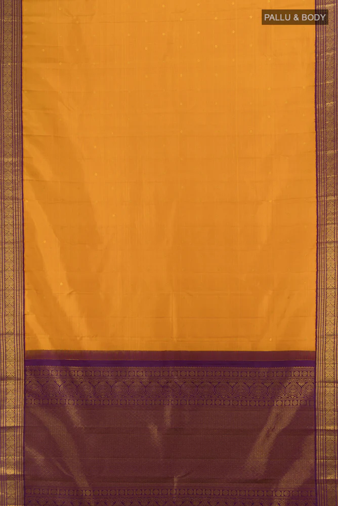 Mustard Kanjivaram Silk Saree - Image 5