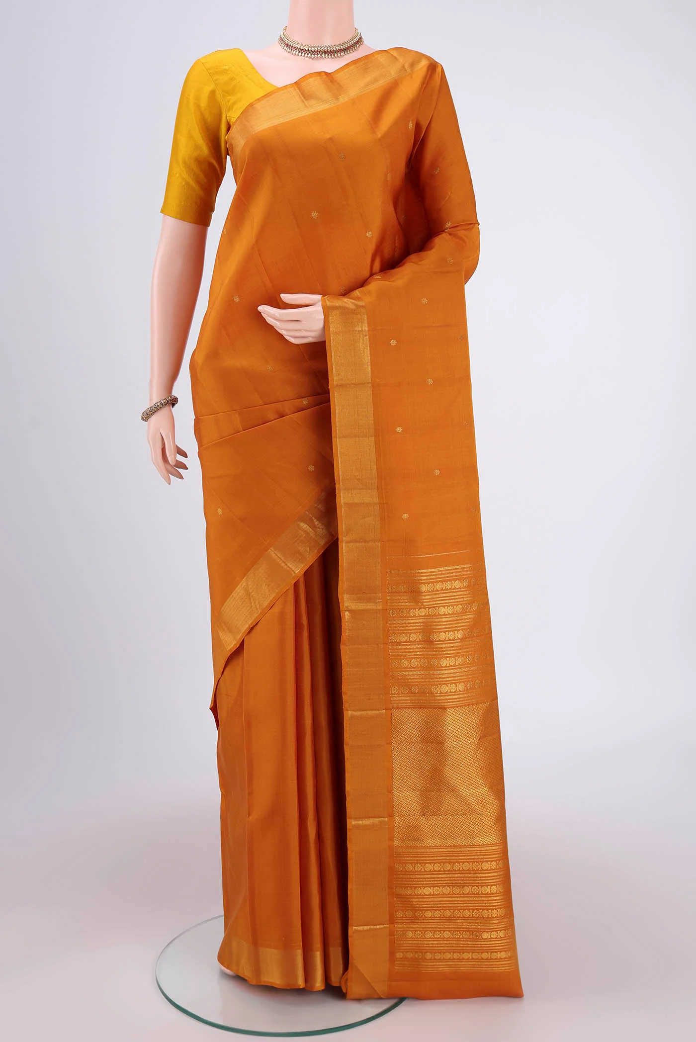 Mustard Kanjivaram Silk Saree
