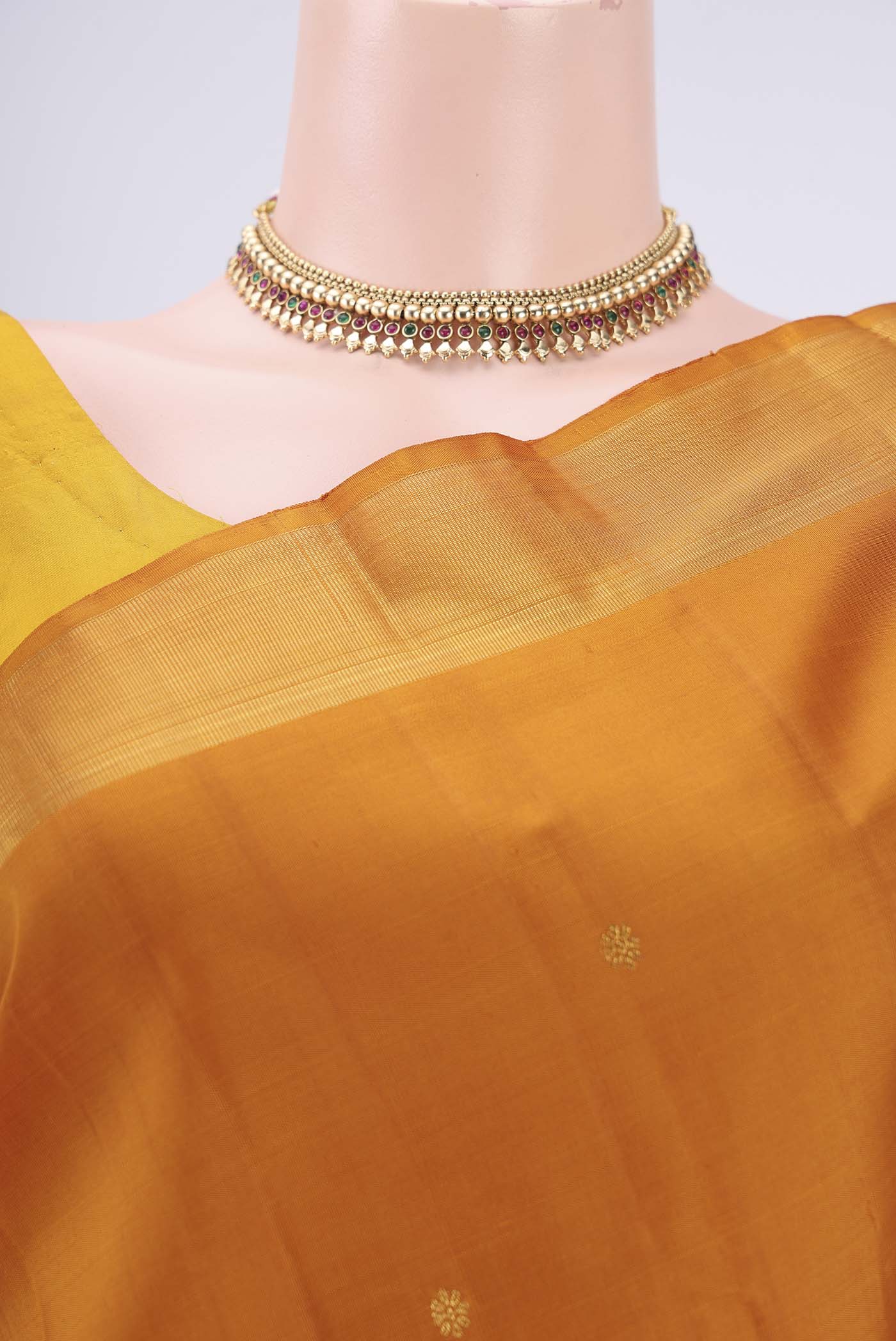 Mustard Kanjivaram Silk Saree - Image 2