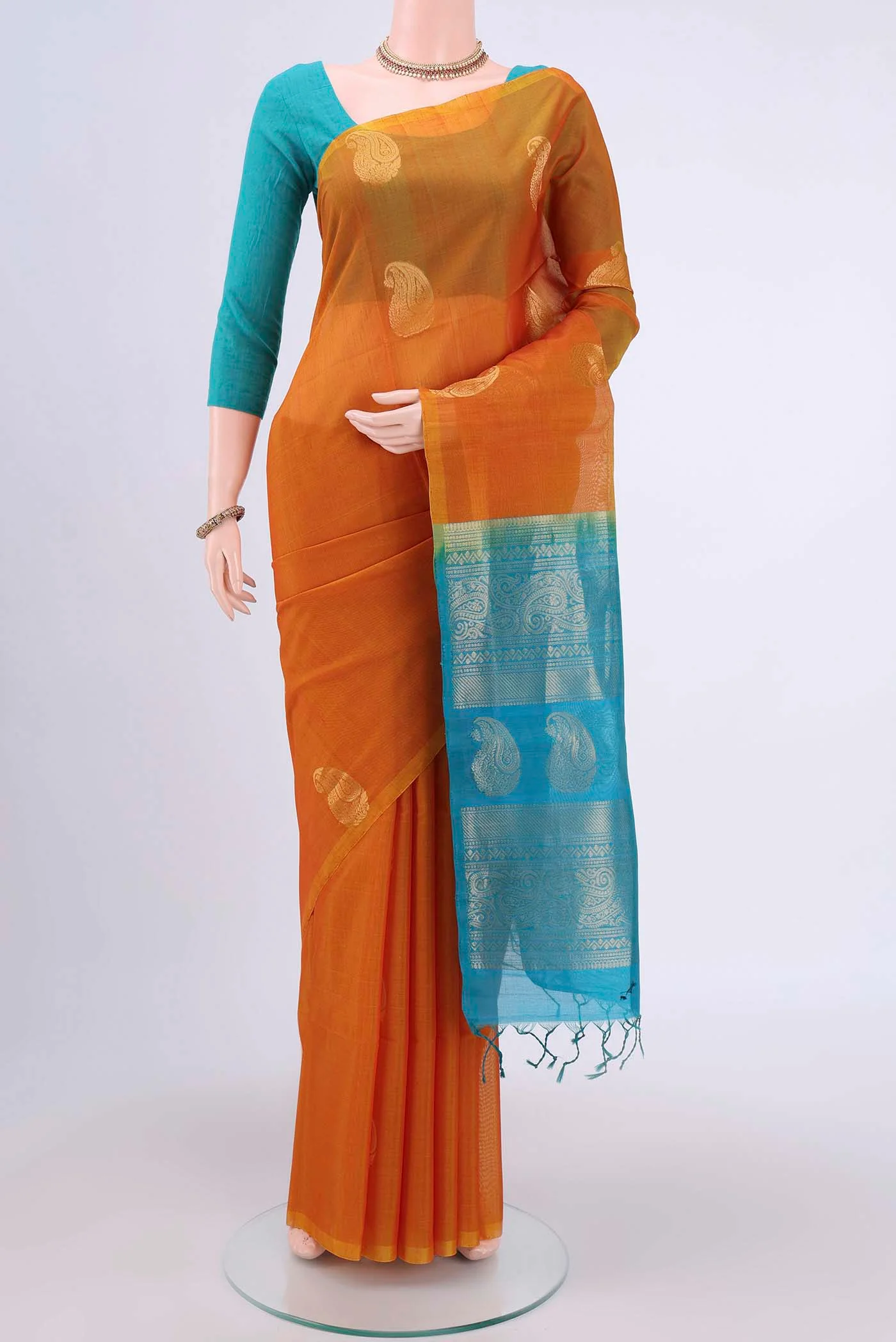 Mustard Silk Cotton Saree