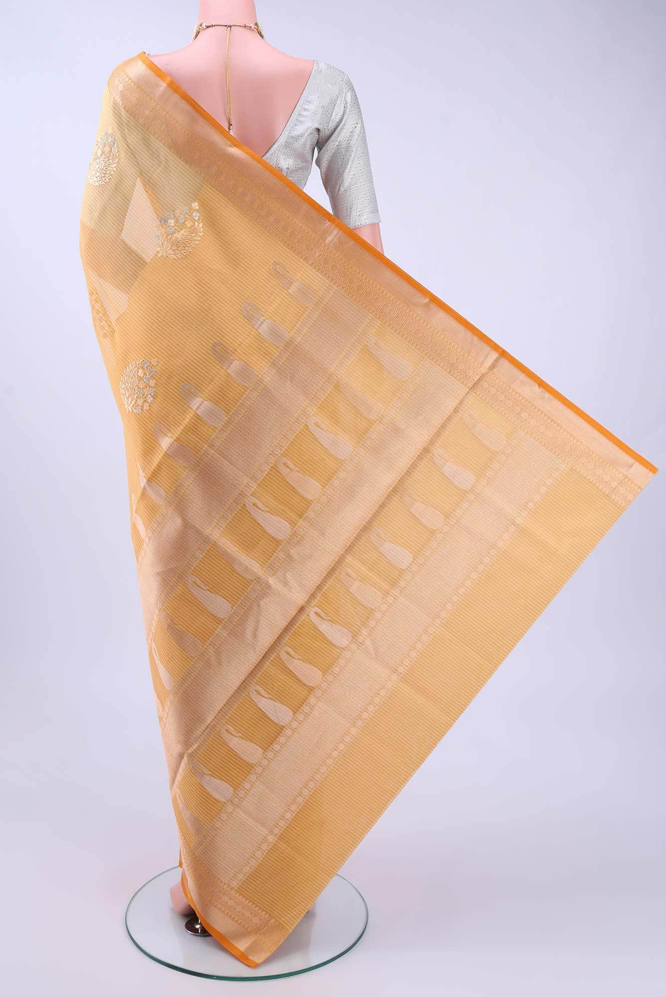 Mustard Kota Cotton Saree - Image 2