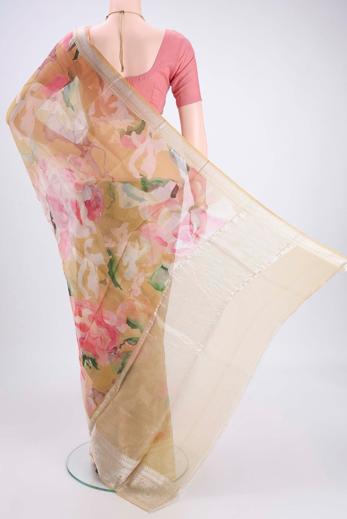 Sandal Kota Silk Saree - Image 3