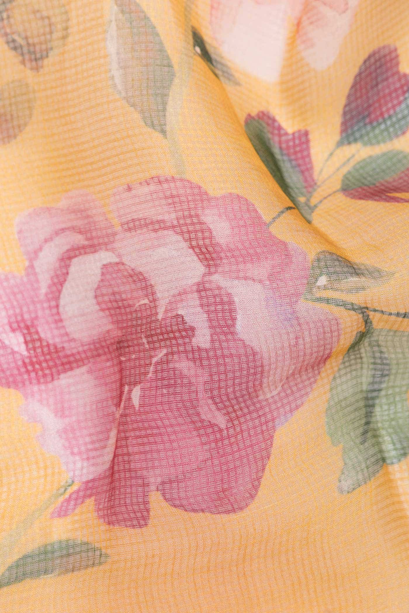Mustard Kota Silk Saree - Image 2
