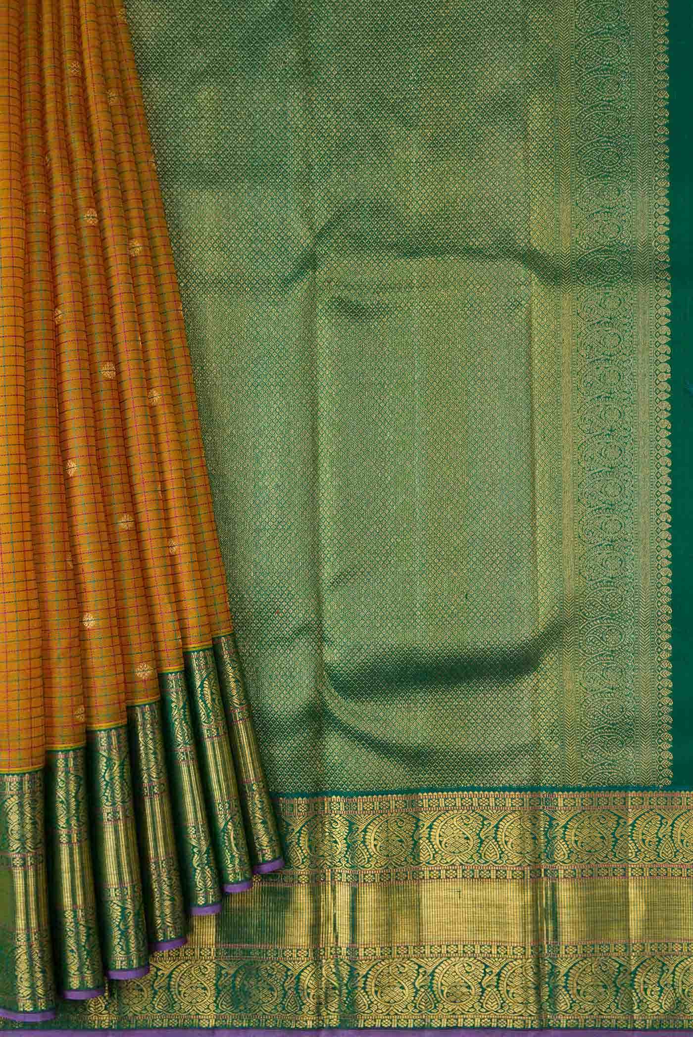 Mustard Linen Saree - Image 2
