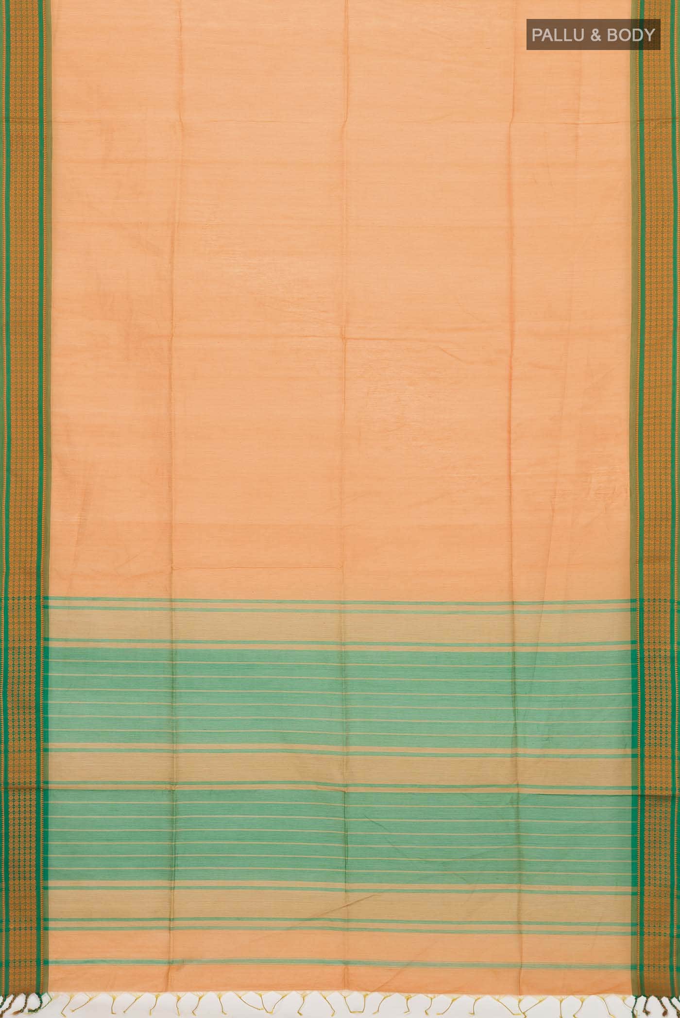 Mustard Maheshwari Silk Cotton Saree - Image 2