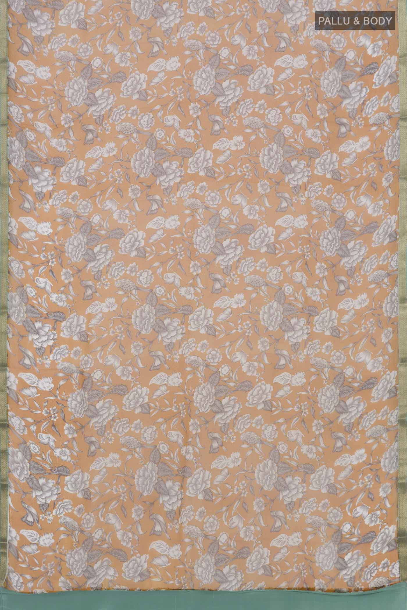Mustard Mysore Chiffon Saree - Image 4