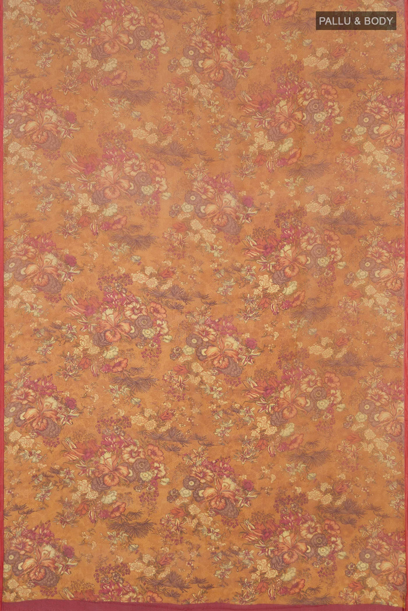 Mustard Mysore Chiffon Saree - Image 5