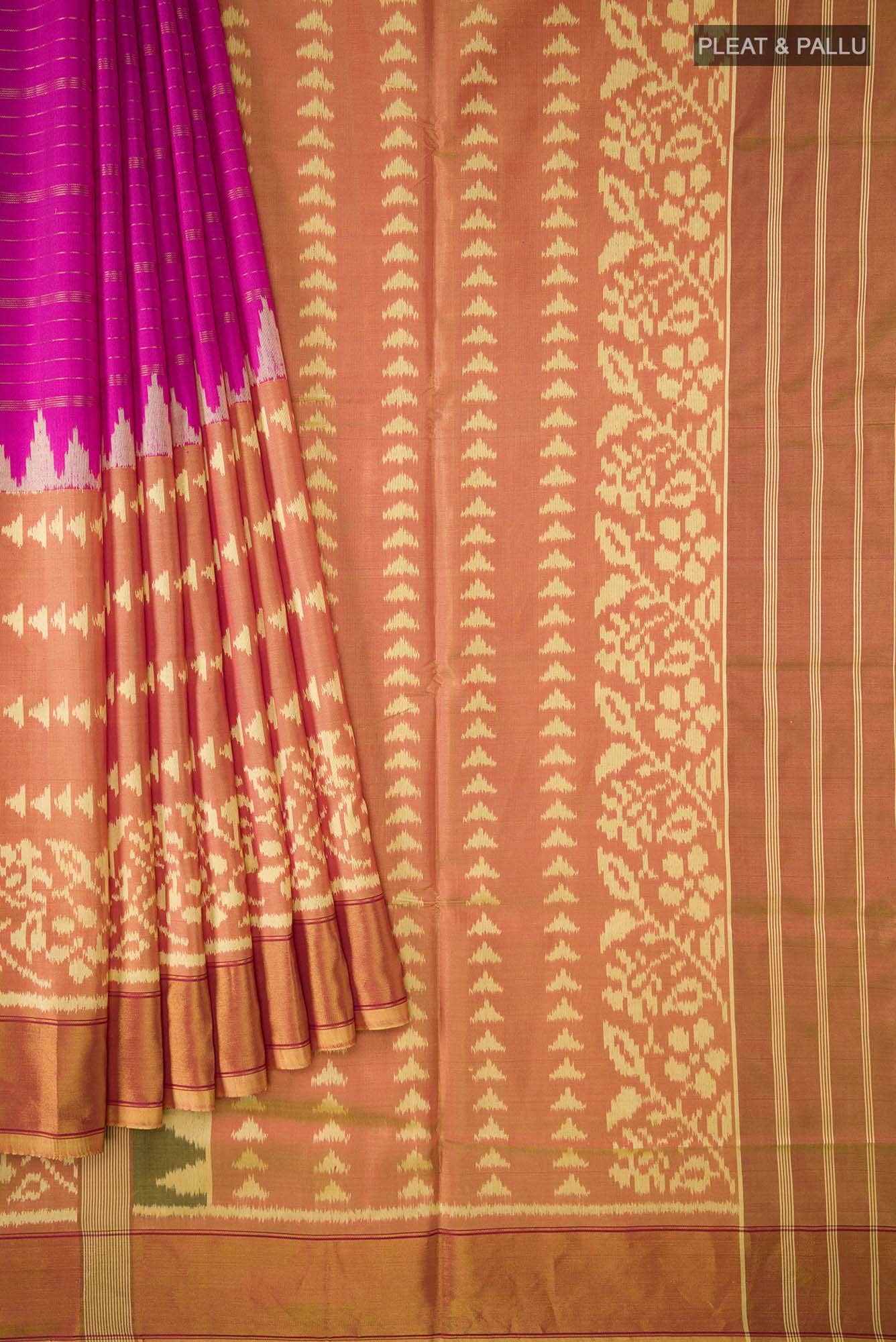 Mustard Rajkot Patola Silk Saree - Image 2