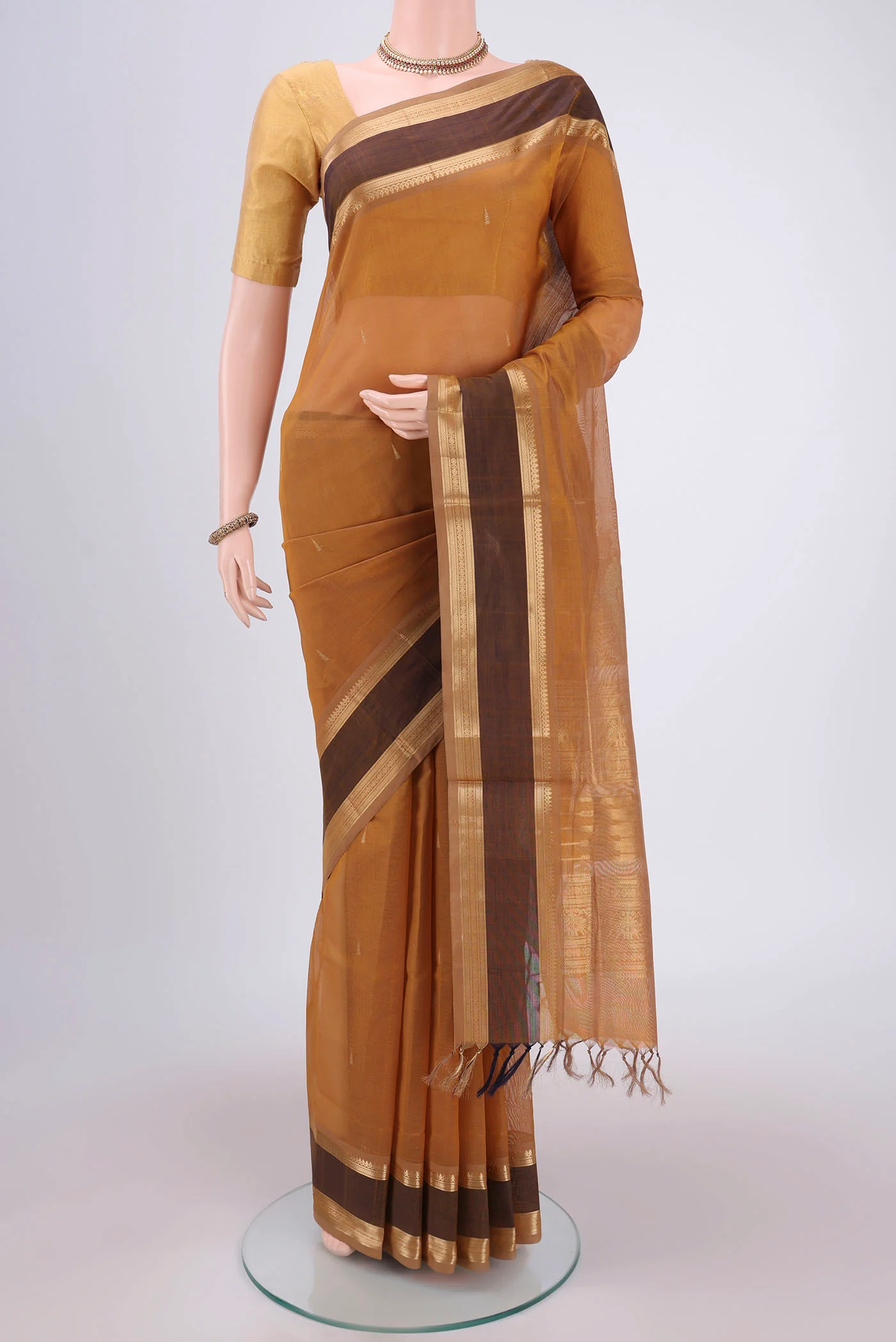 Mustard Silk Cotton Saree