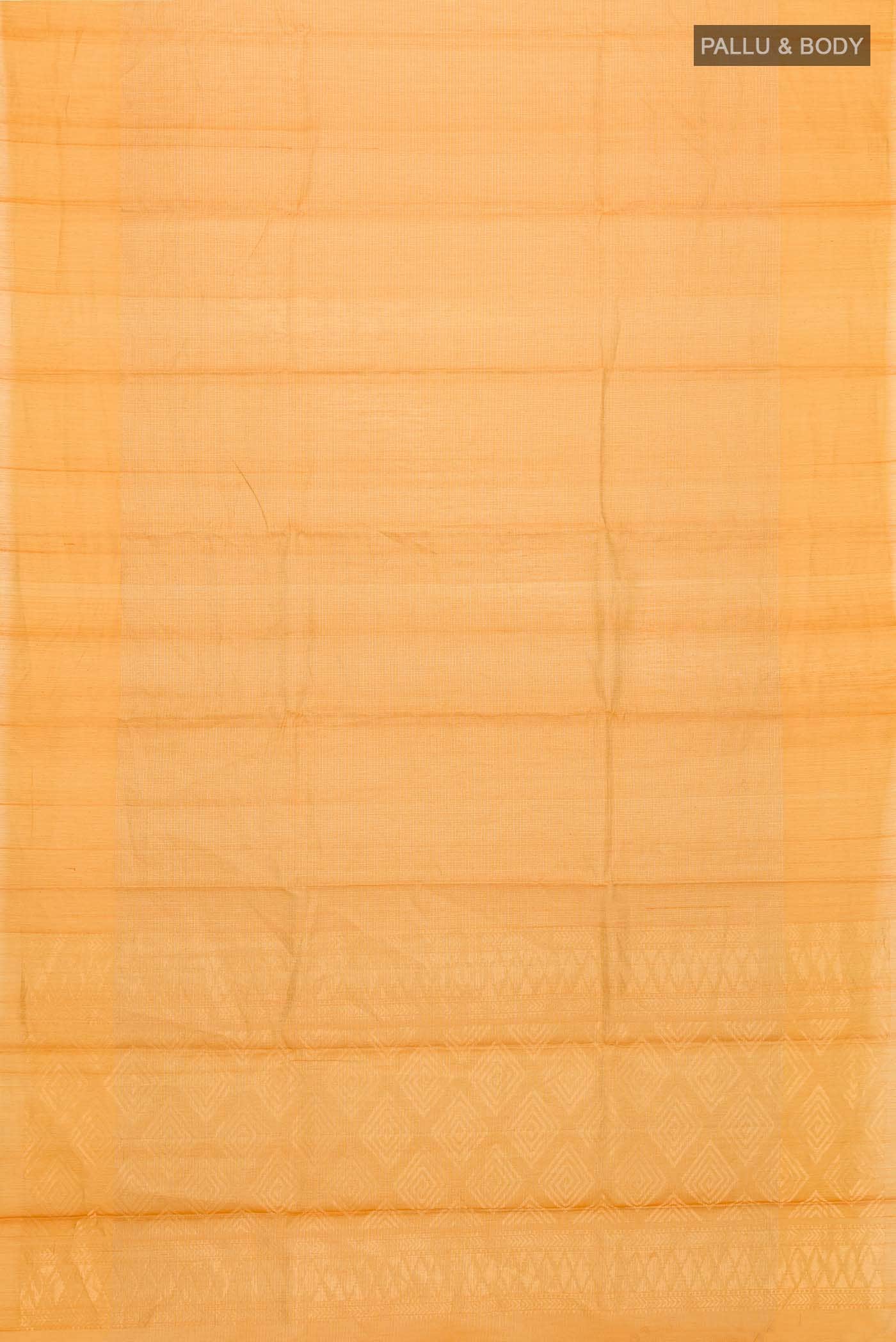 Mustard Silk Cotton Saree - Image 2