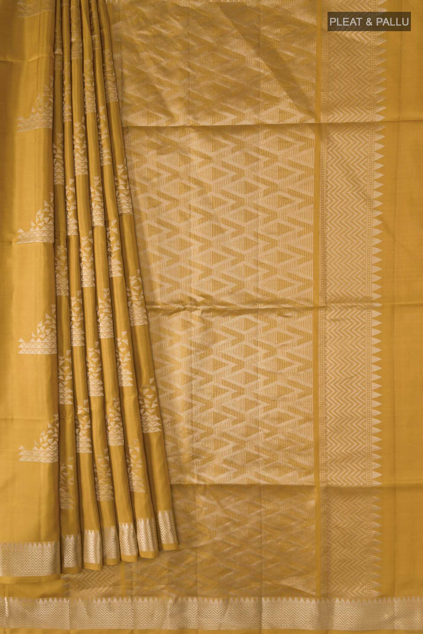 Mustard Soft Silk Saree - Image 4
