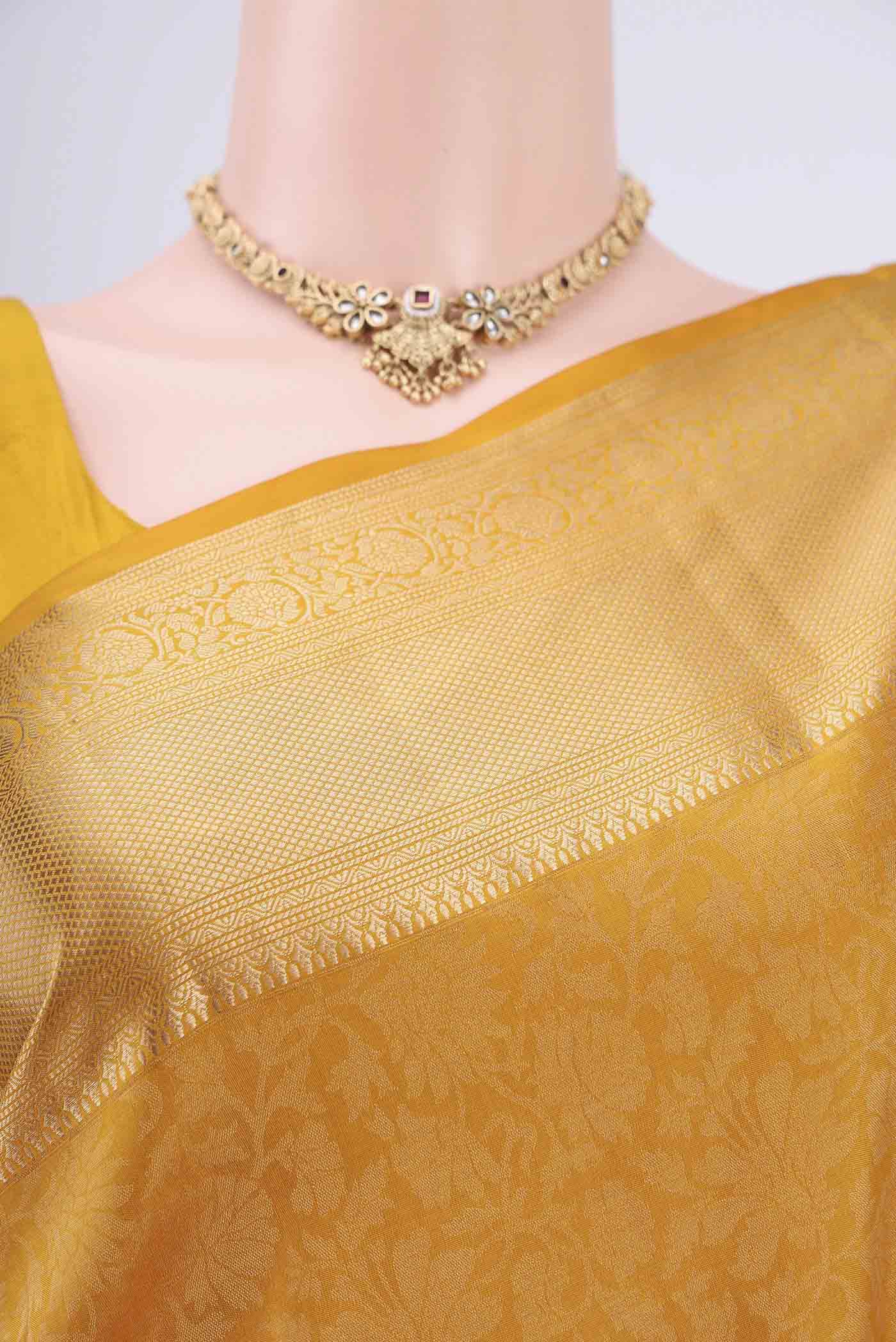 Mustard Soft Silk Saree - Image 2