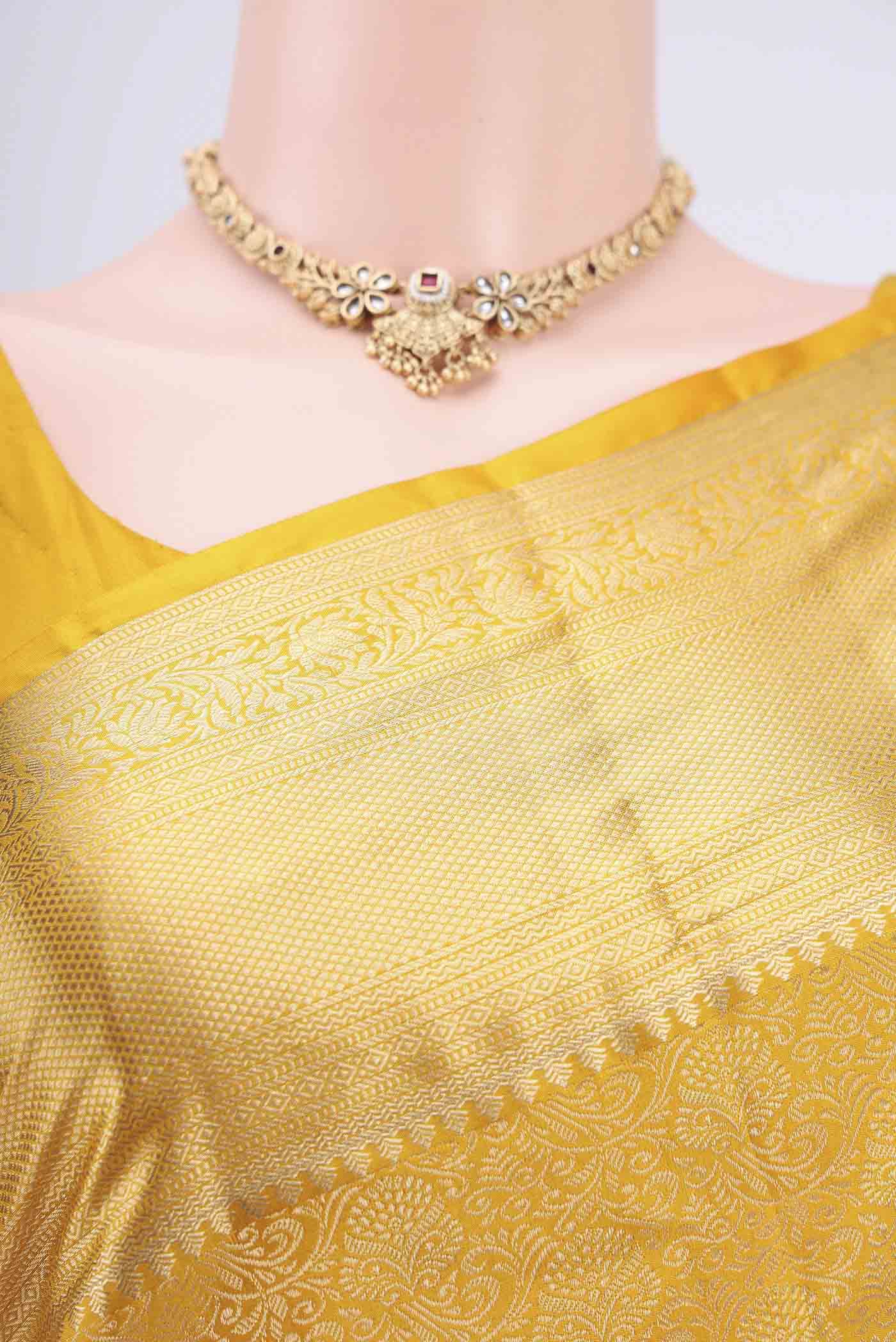 Yellow Soft Silk Saree - Image 2
