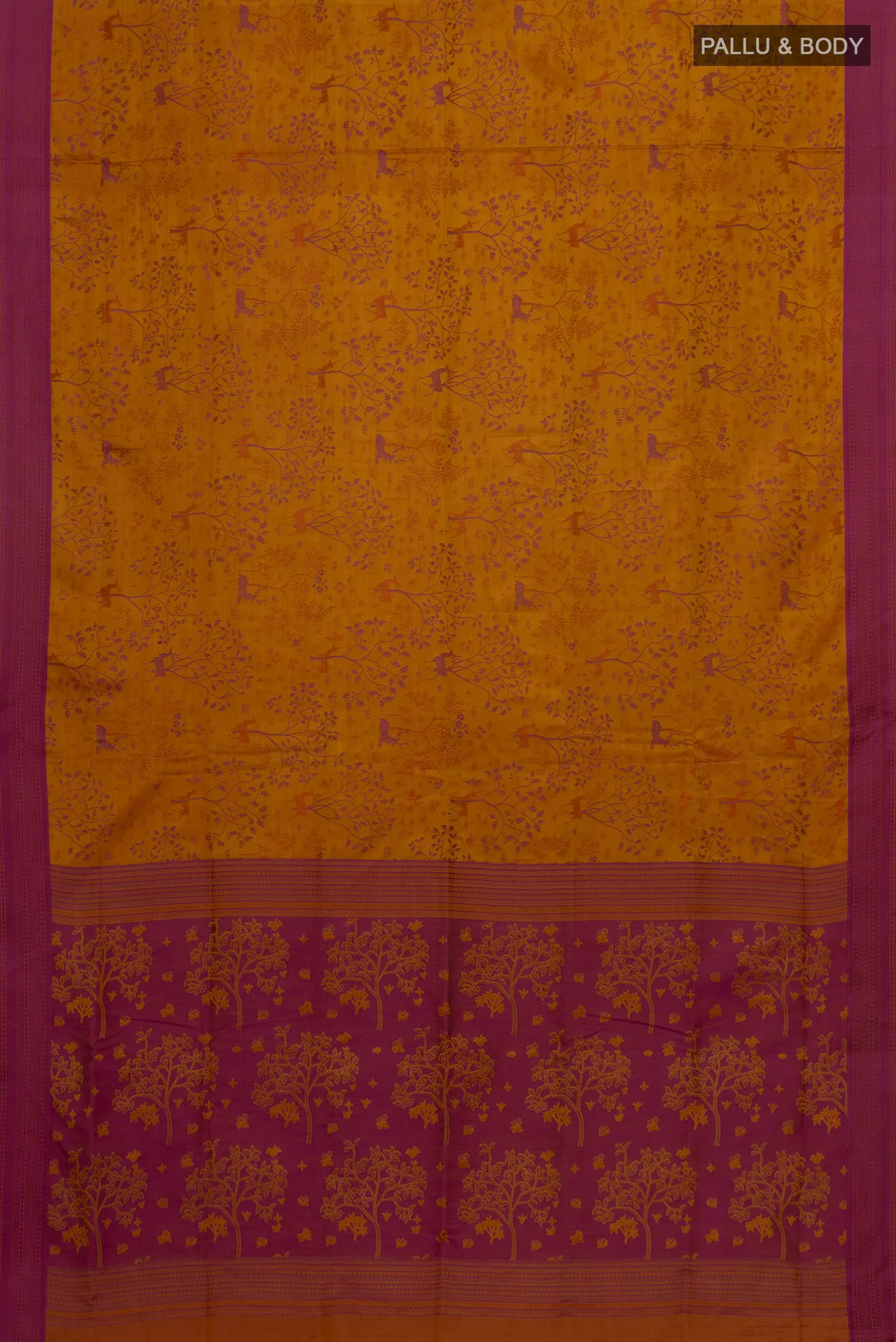 Mustard Soft Silk Saree - Image 5