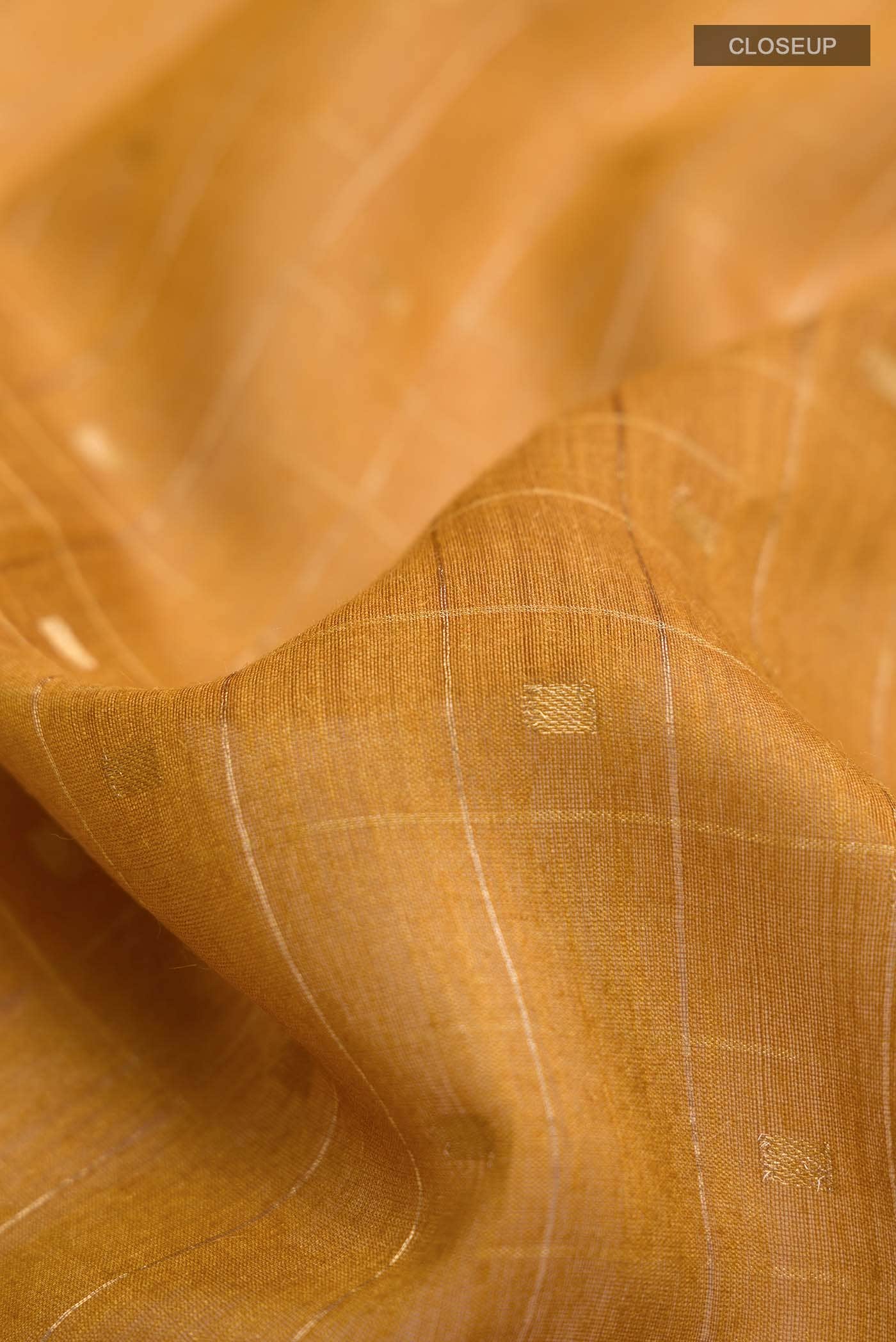 Mustard Tussar Silk Saree - Image 2