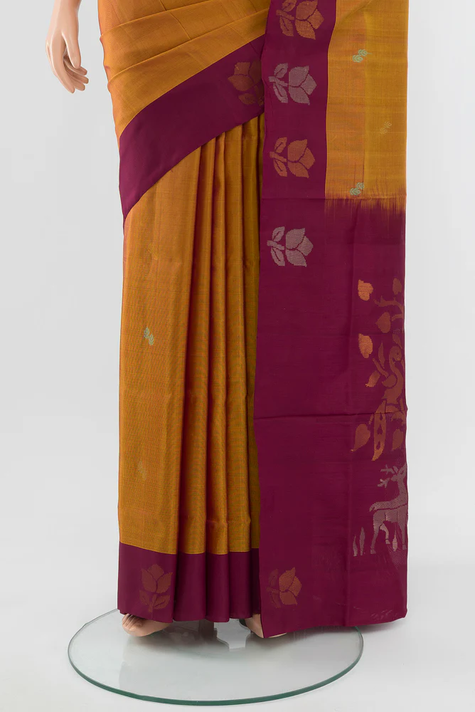 Mustard Uppada Silk Saree - Image 3