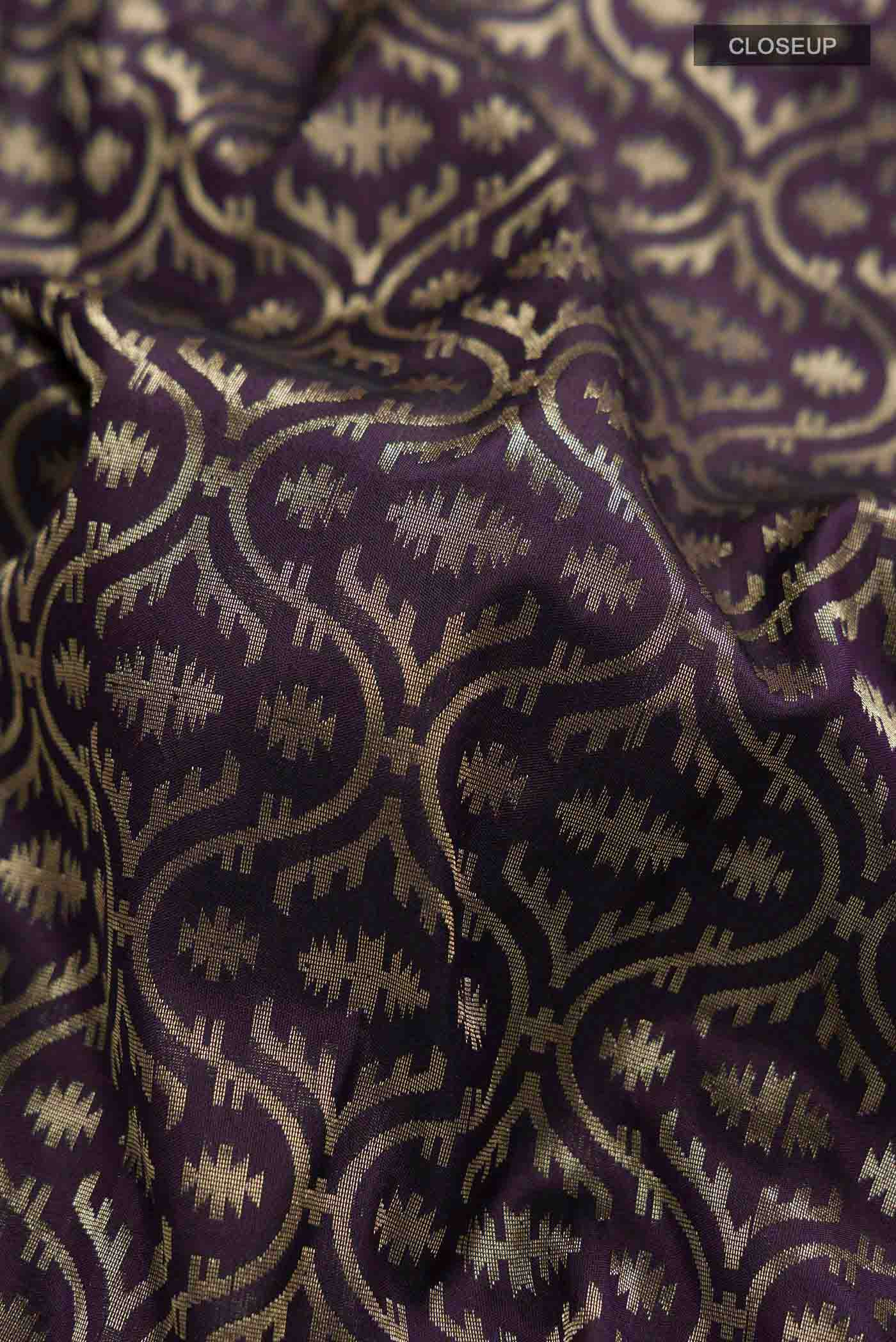 Navy Blue Banarasi Silk Saree - Image 2