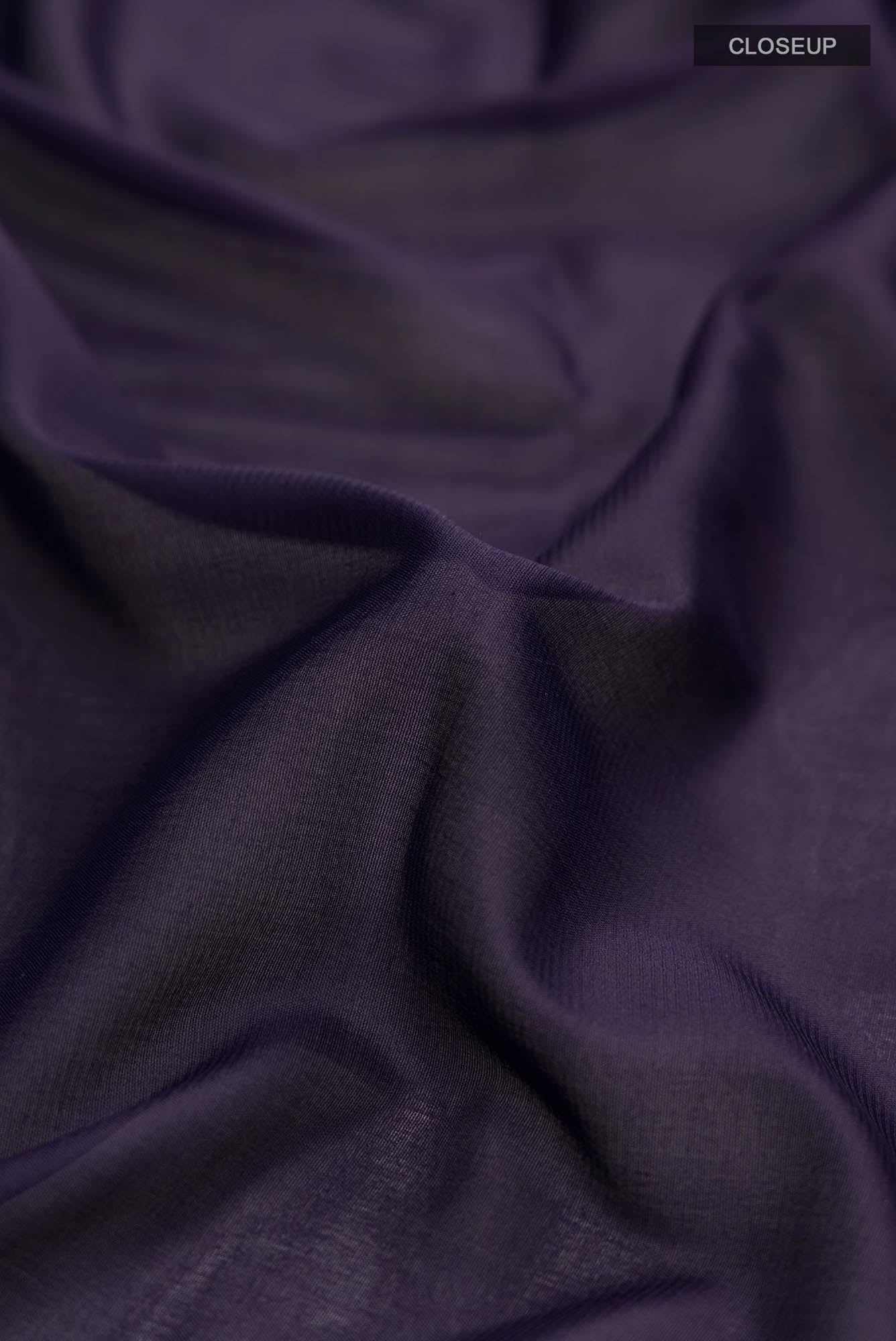 Navy Blue Blended Crepe Saree - Image 2