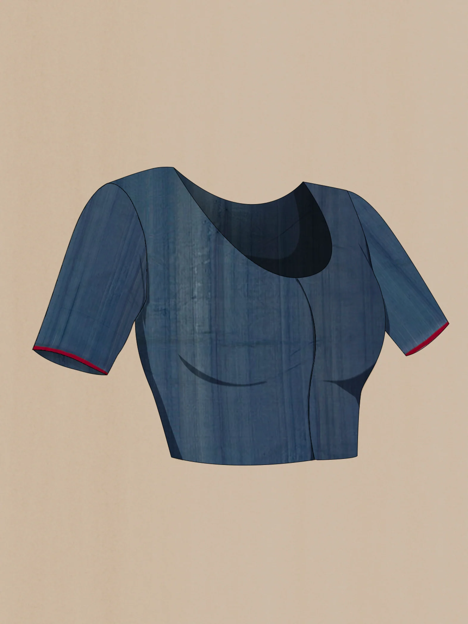 Blue Chanderi Silk Cotton Saree - Image 4