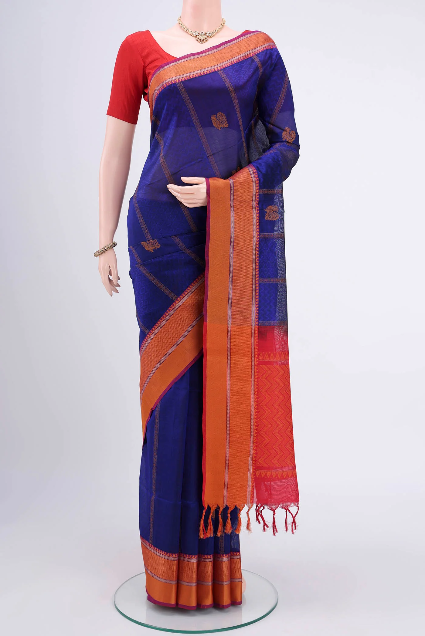 Navy Blue Coimbatore Silk Cotton Saree