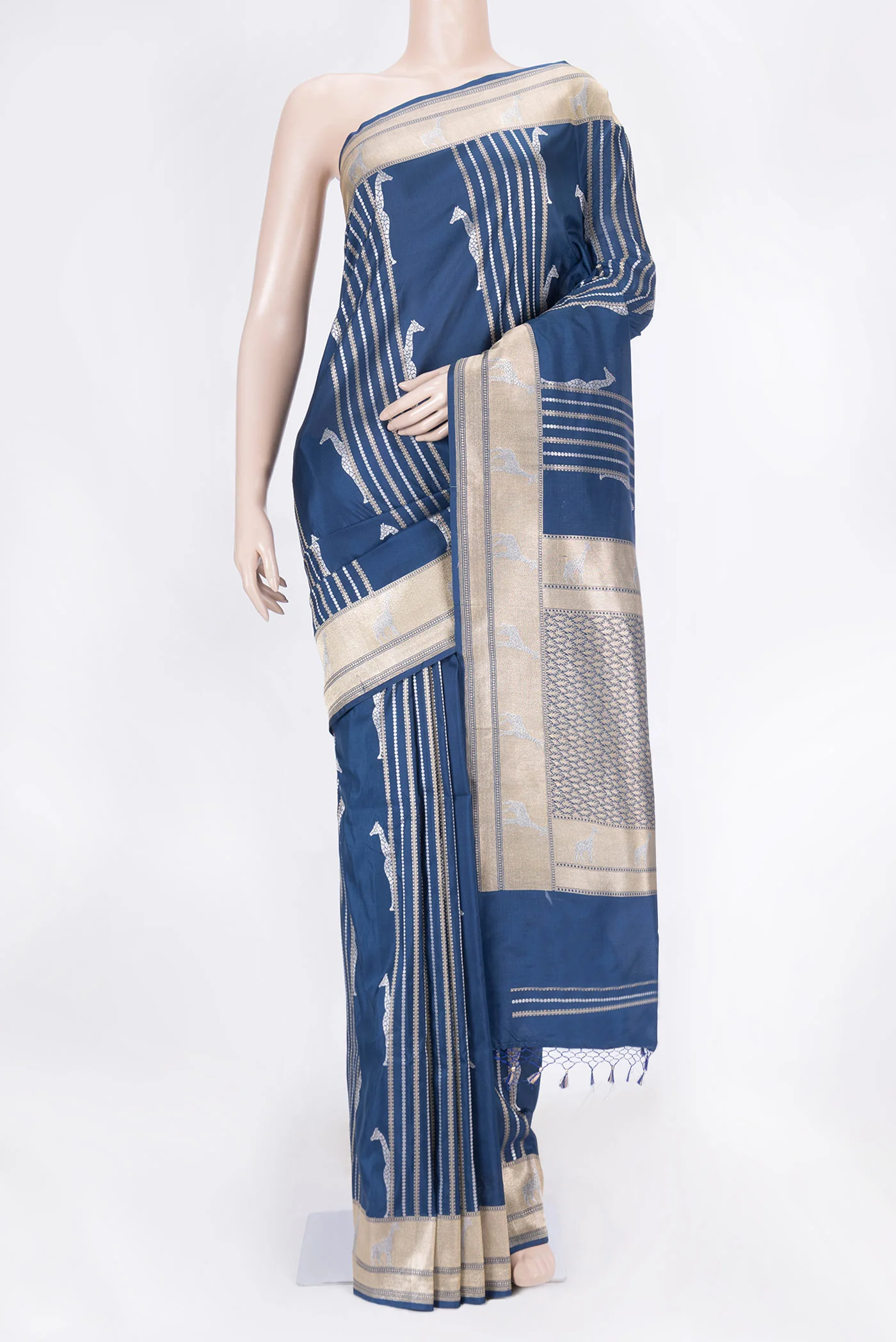 Blue Banarasi Silk Saree