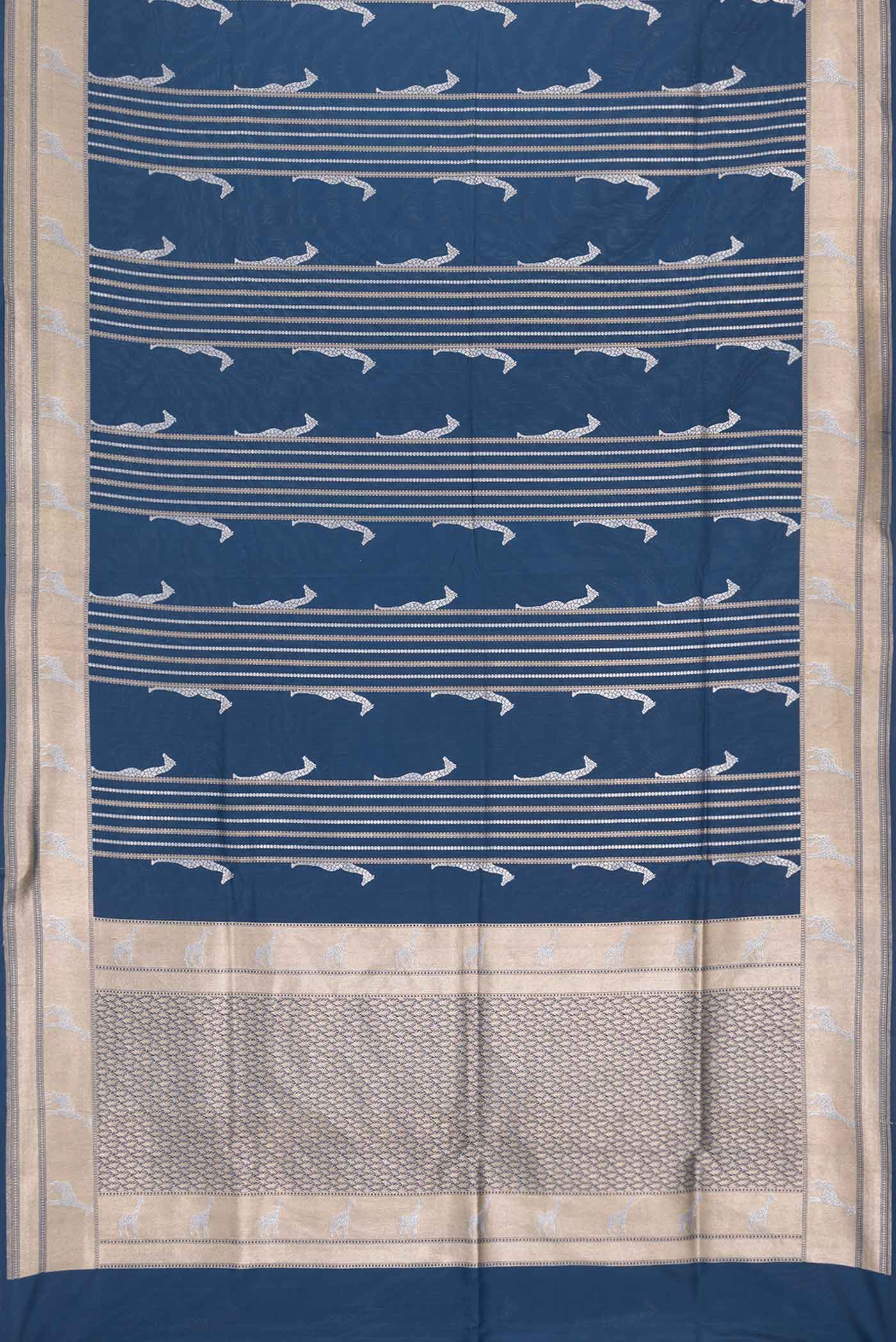 Blue Banarasi Silk Saree - Image 6