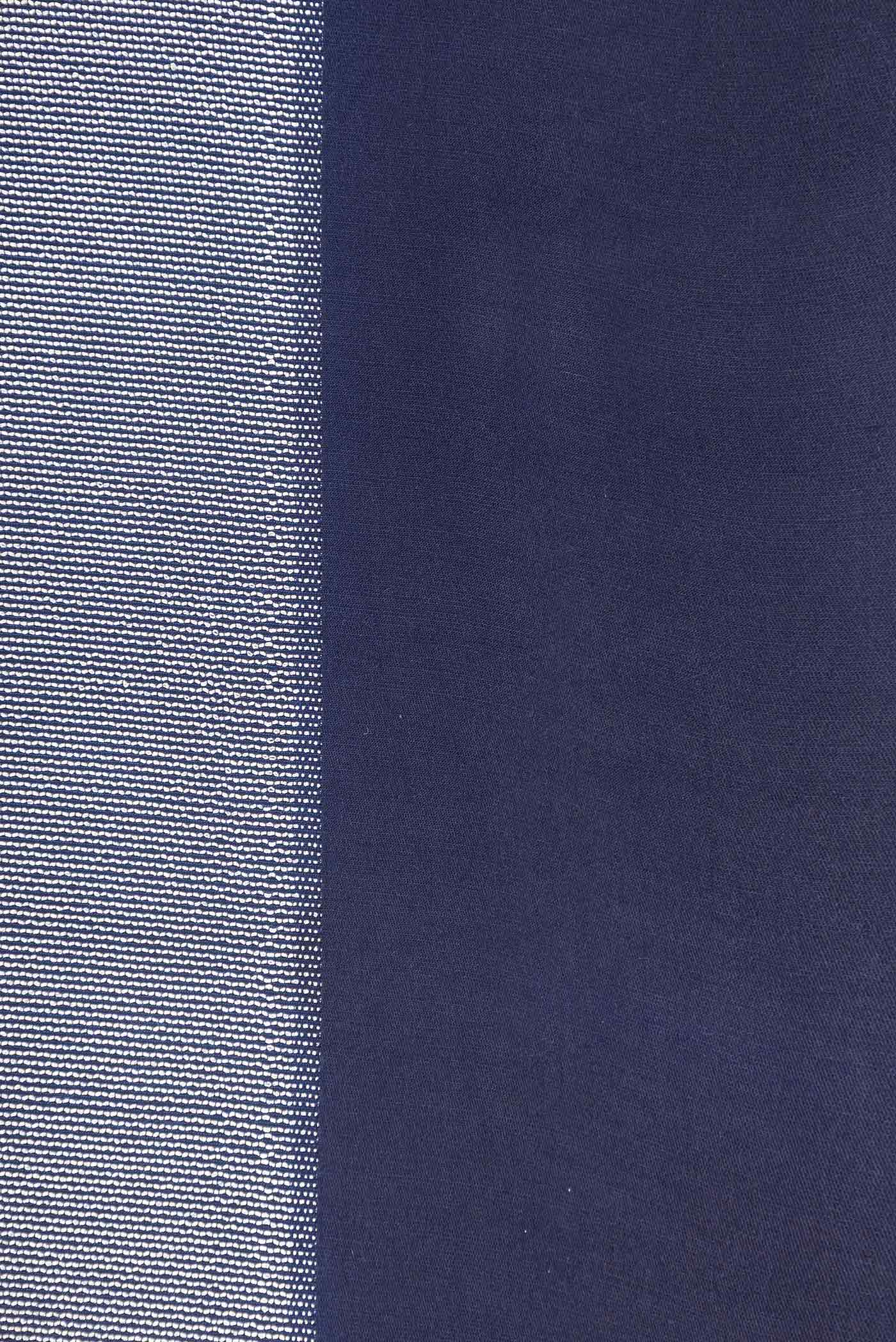 Navy Blue Dual Tone Banarasi Silk Saree - Image 3