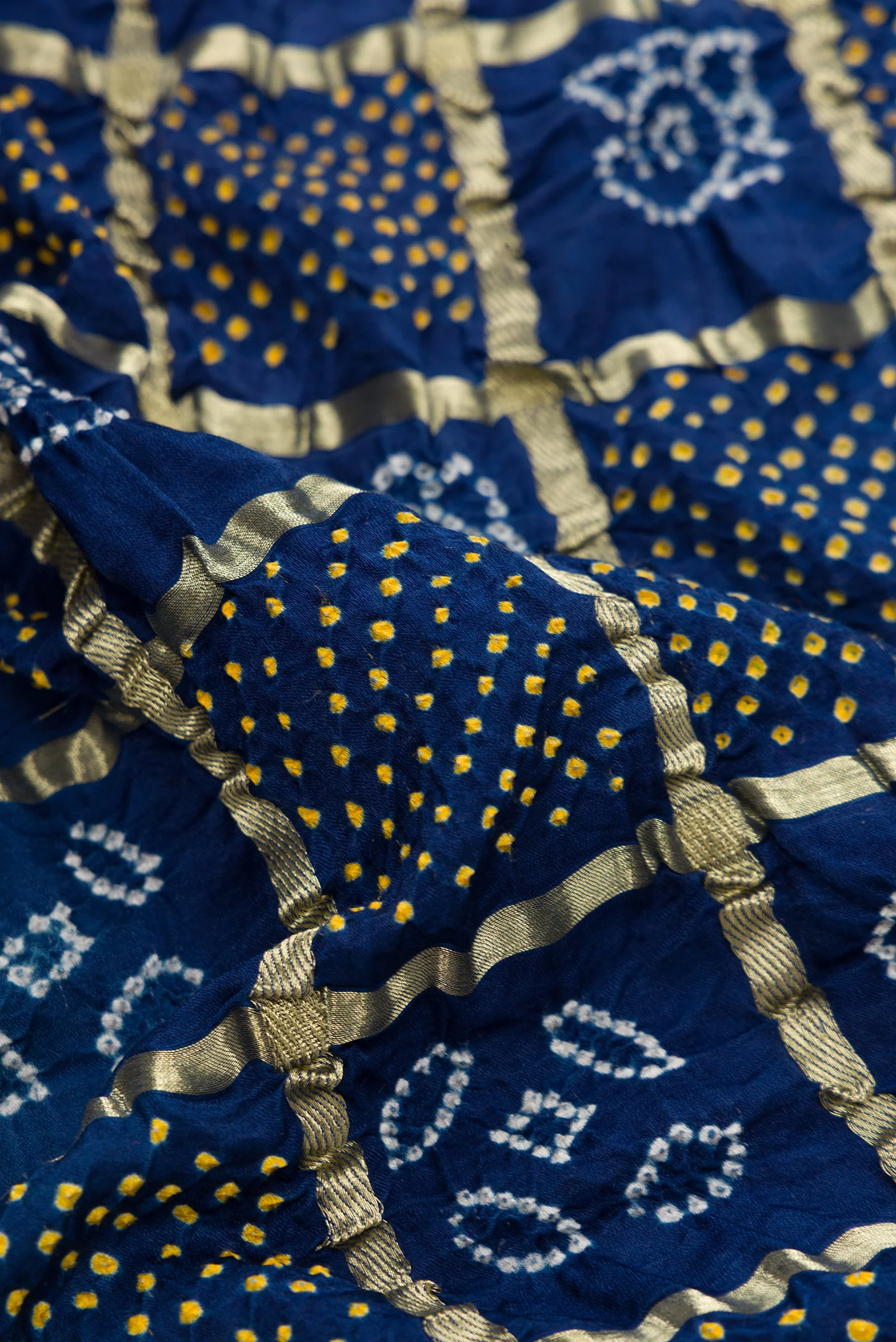 Blue Bandhani Silk Saree - Image 2