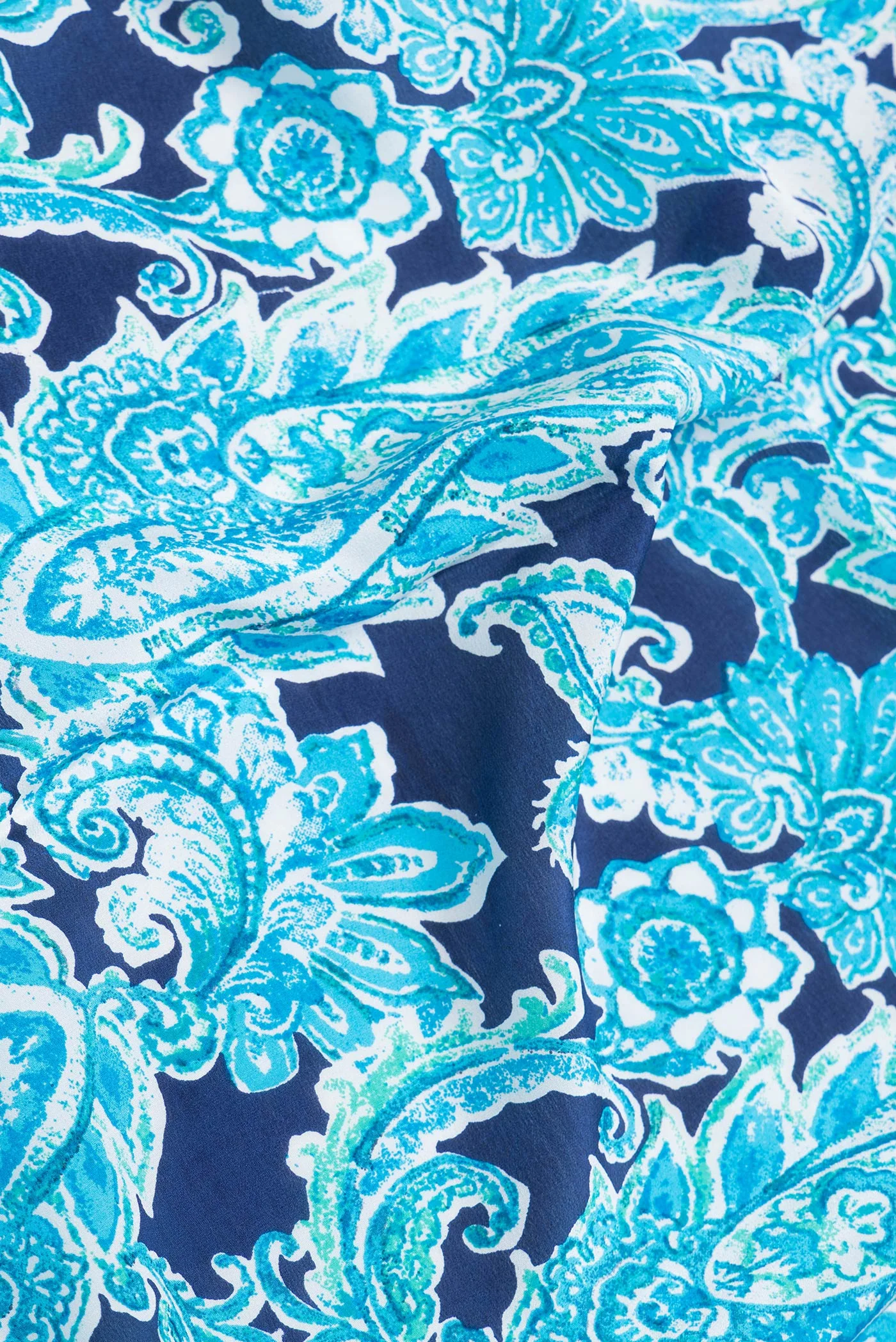 Navy Blue Mysore Crepe Saree - Image 2