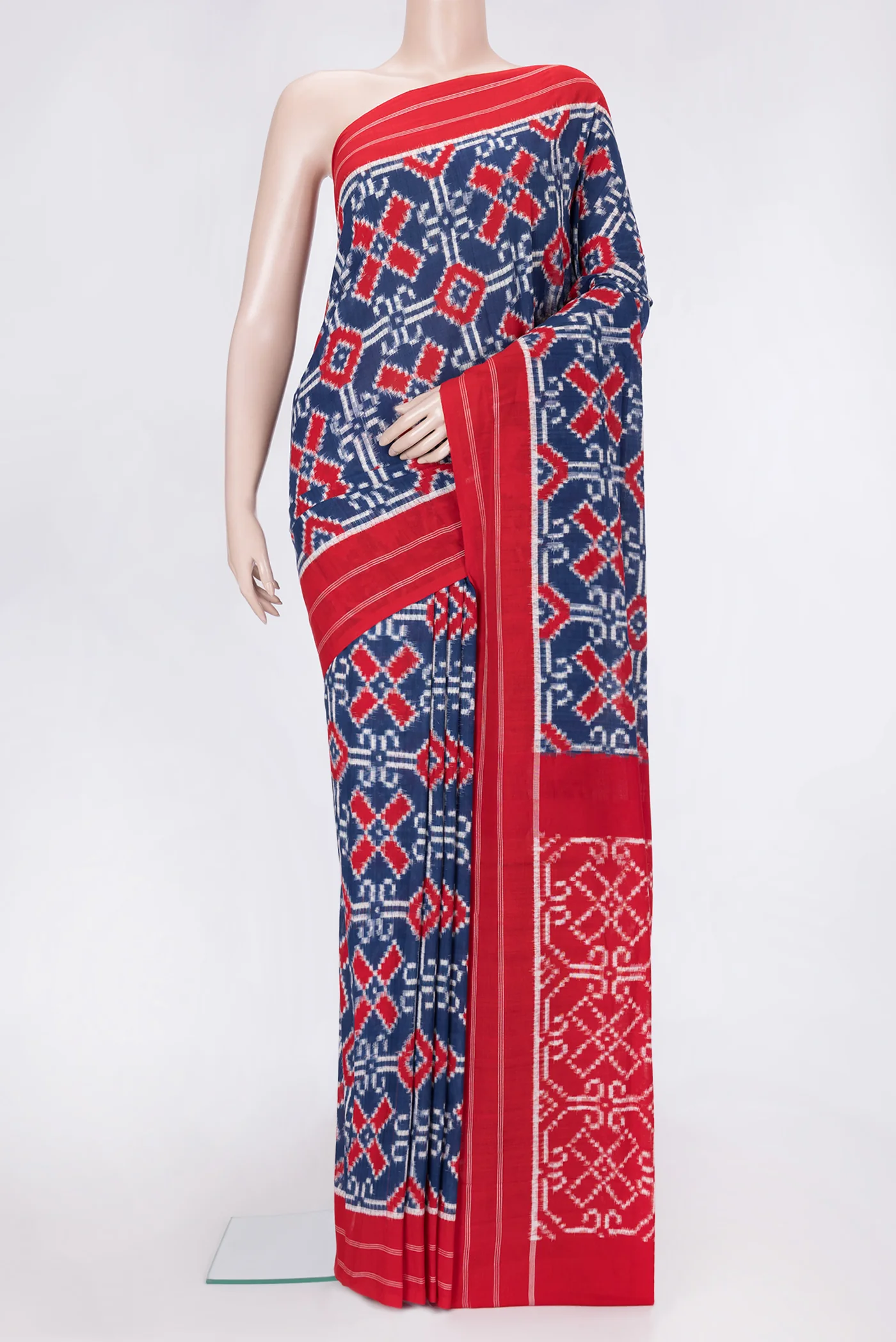 Blue Pochampally Cotton Saree