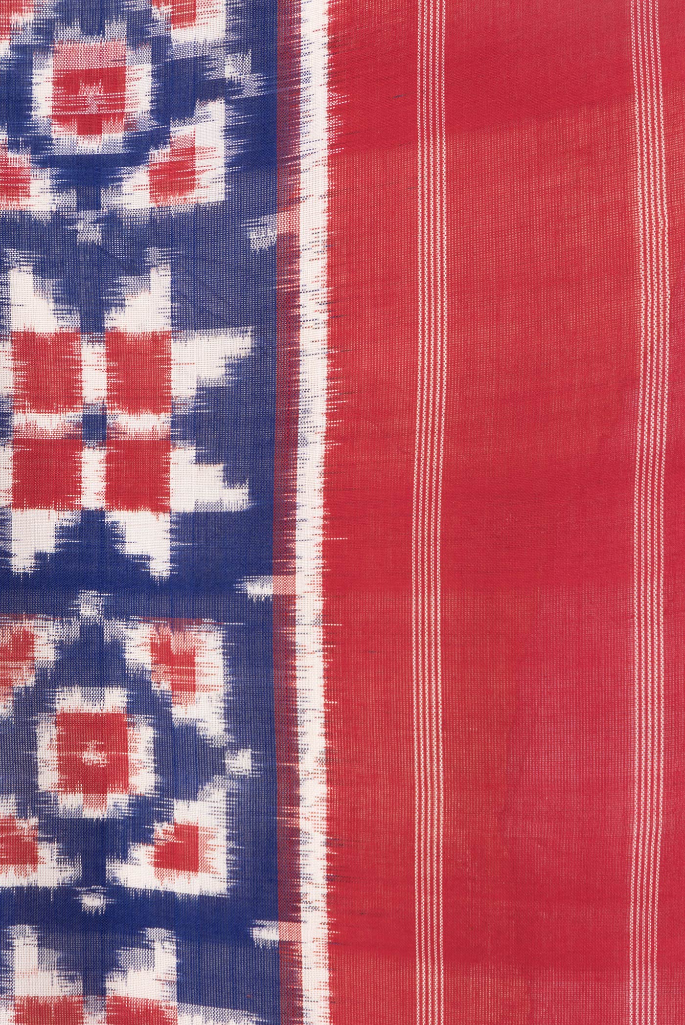 Blue Pochampally Cotton Saree - Image 3