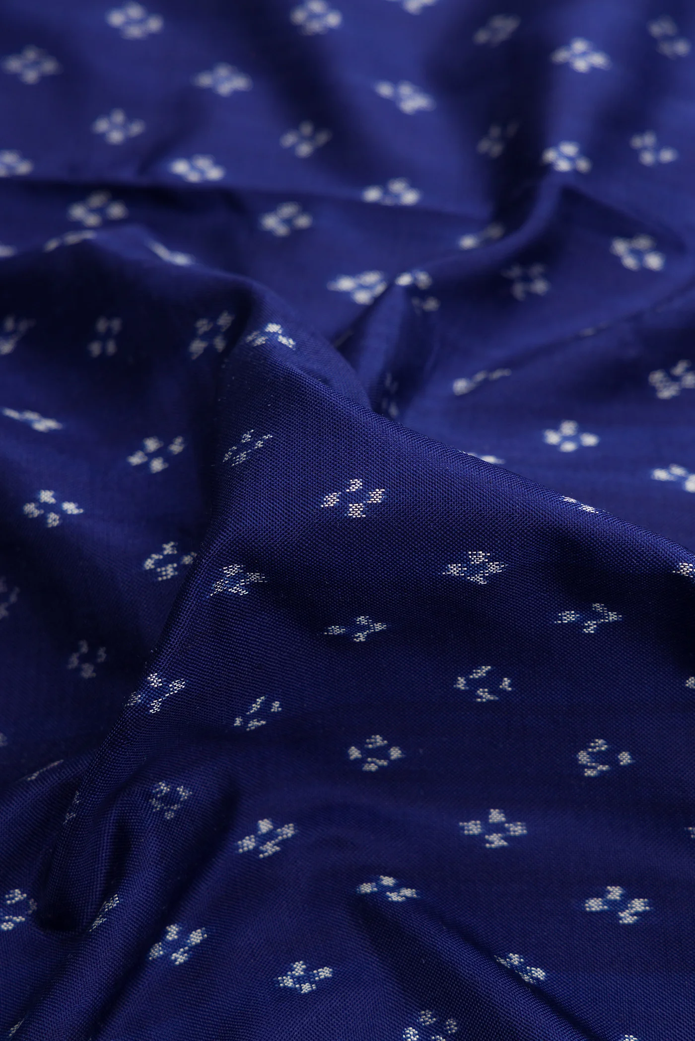 Dark Blue Double Ikat Saree - Image 2