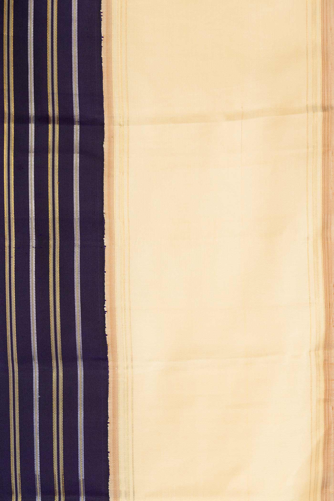 Navy Blue Dual Tone Kanchipuram Silk Saree - Image 3
