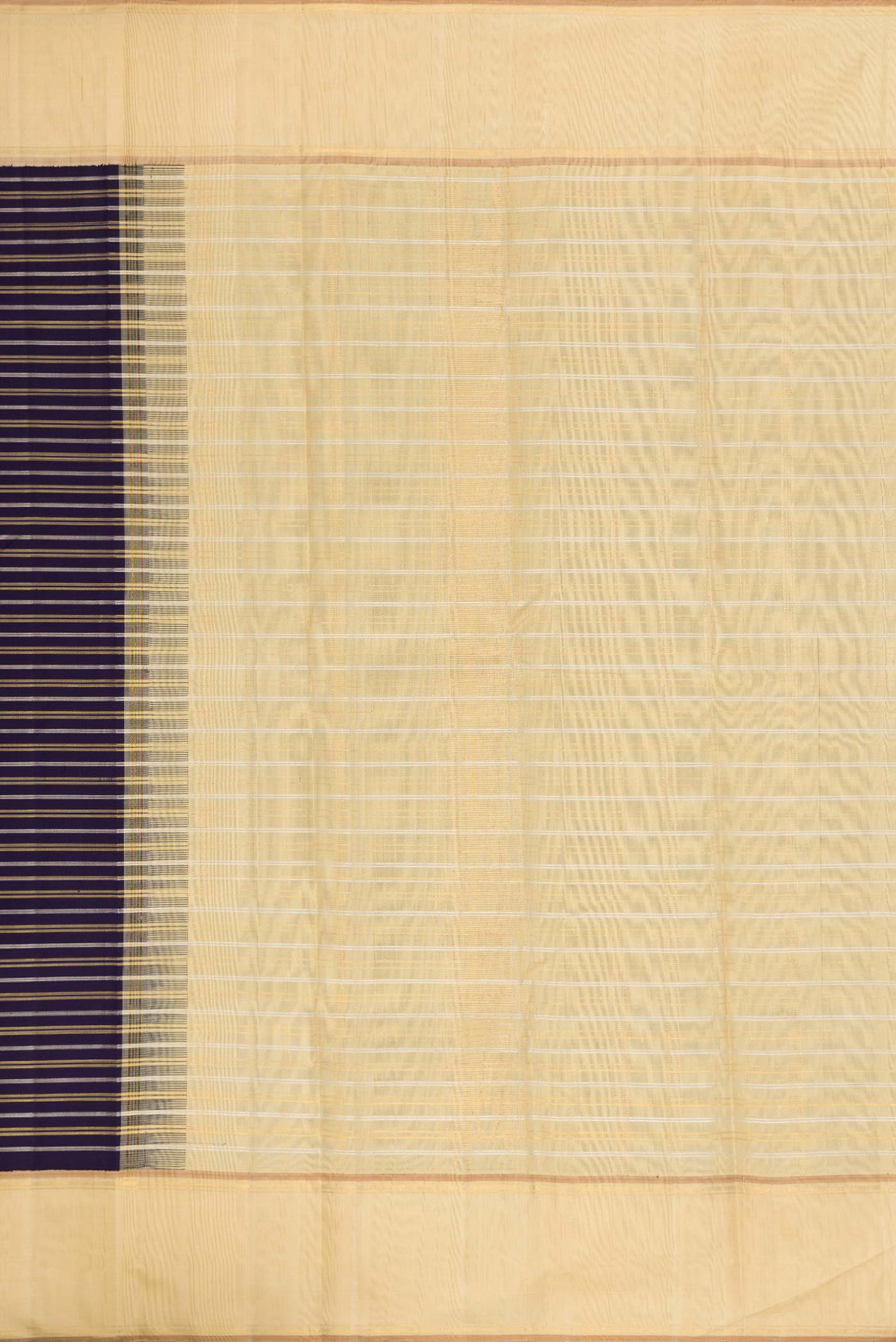 Navy Blue Dual Tone Kanchipuram Silk Saree - Image 7