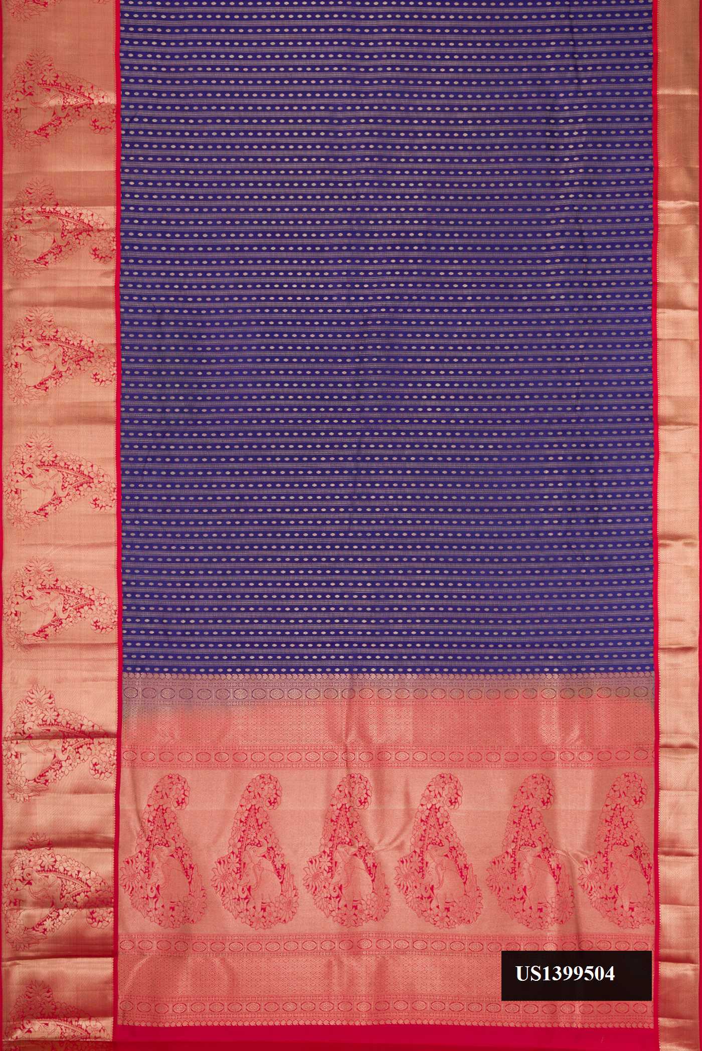 Navy Blue Dual Tone Kanchipuram Silk Saree