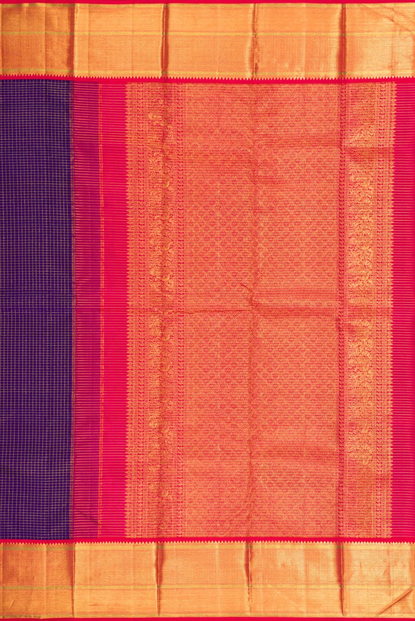 Dark Blue Kanchipuram Silk Saree - Image 7