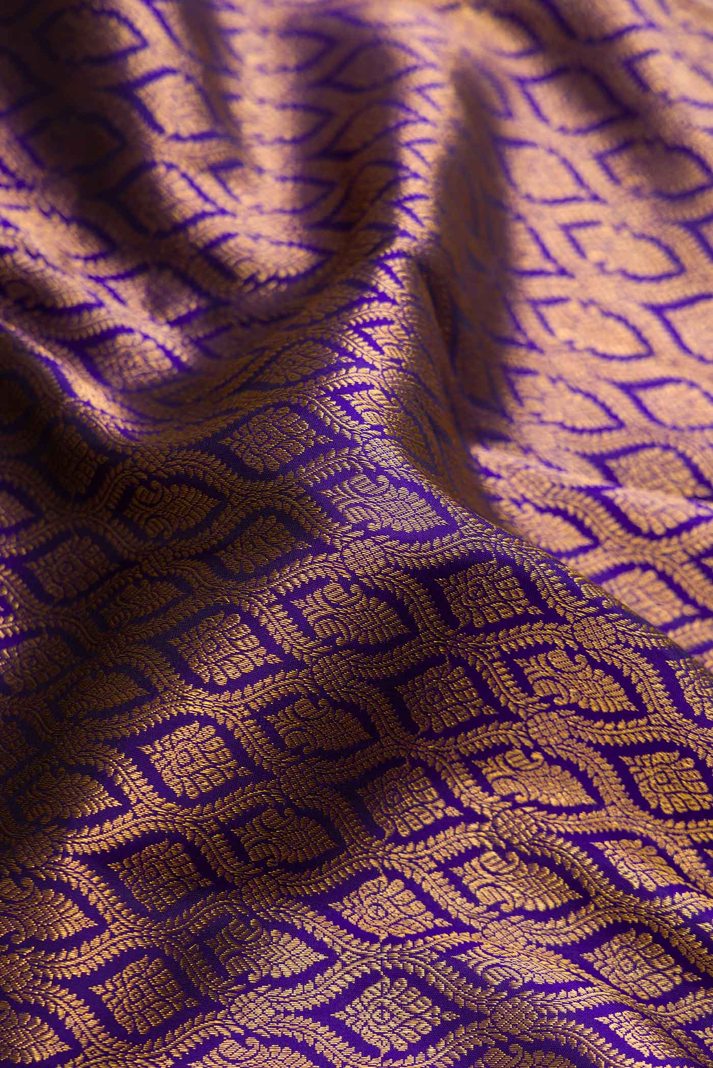 Dark Blue Kanjivaram Silk Saree - Image 2