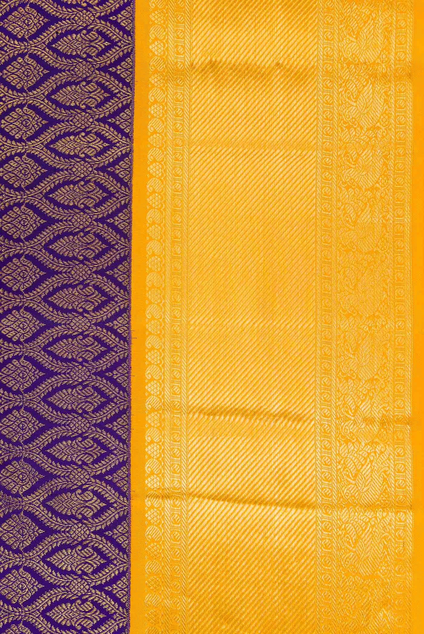 Dark Blue Kanjivaram Silk Saree - Image 3