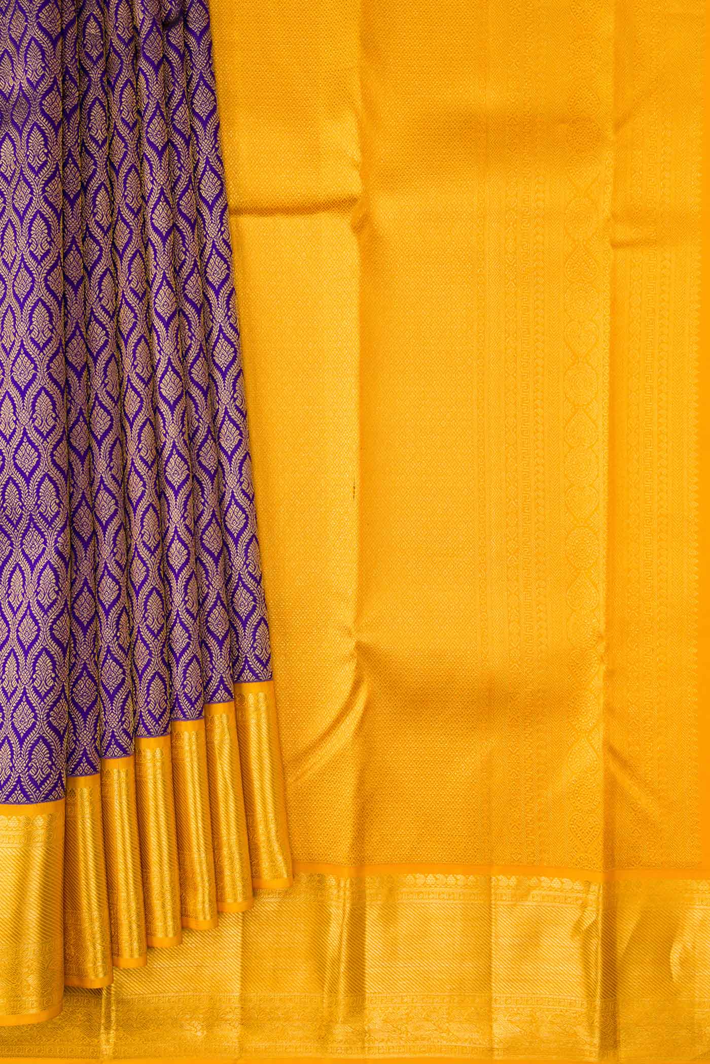 Dark Blue Kanjivaram Silk Saree - Image 4