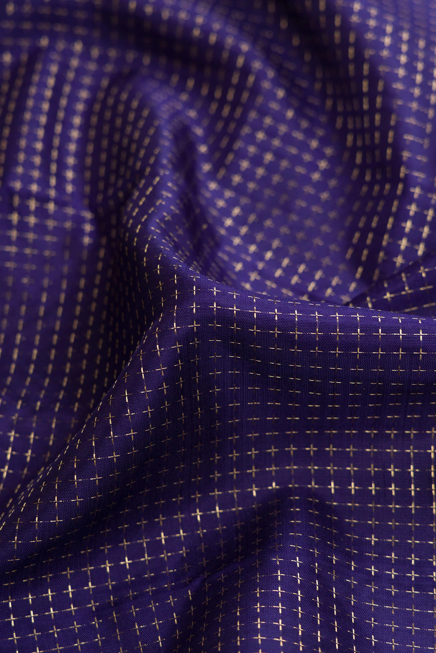 Navy Blue Kanjivaram Silk Saree - Image 2