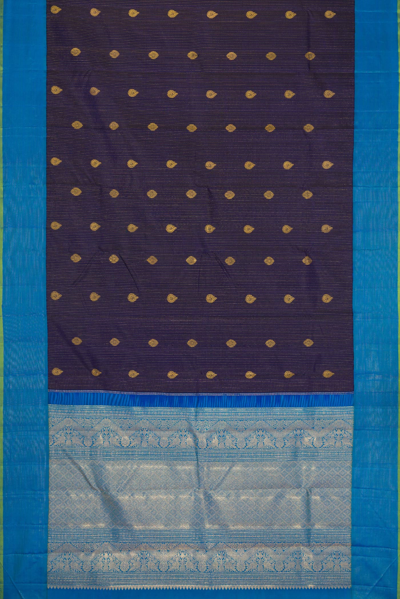 Navy Blue Kanjivaram Silk Saree - Image 6