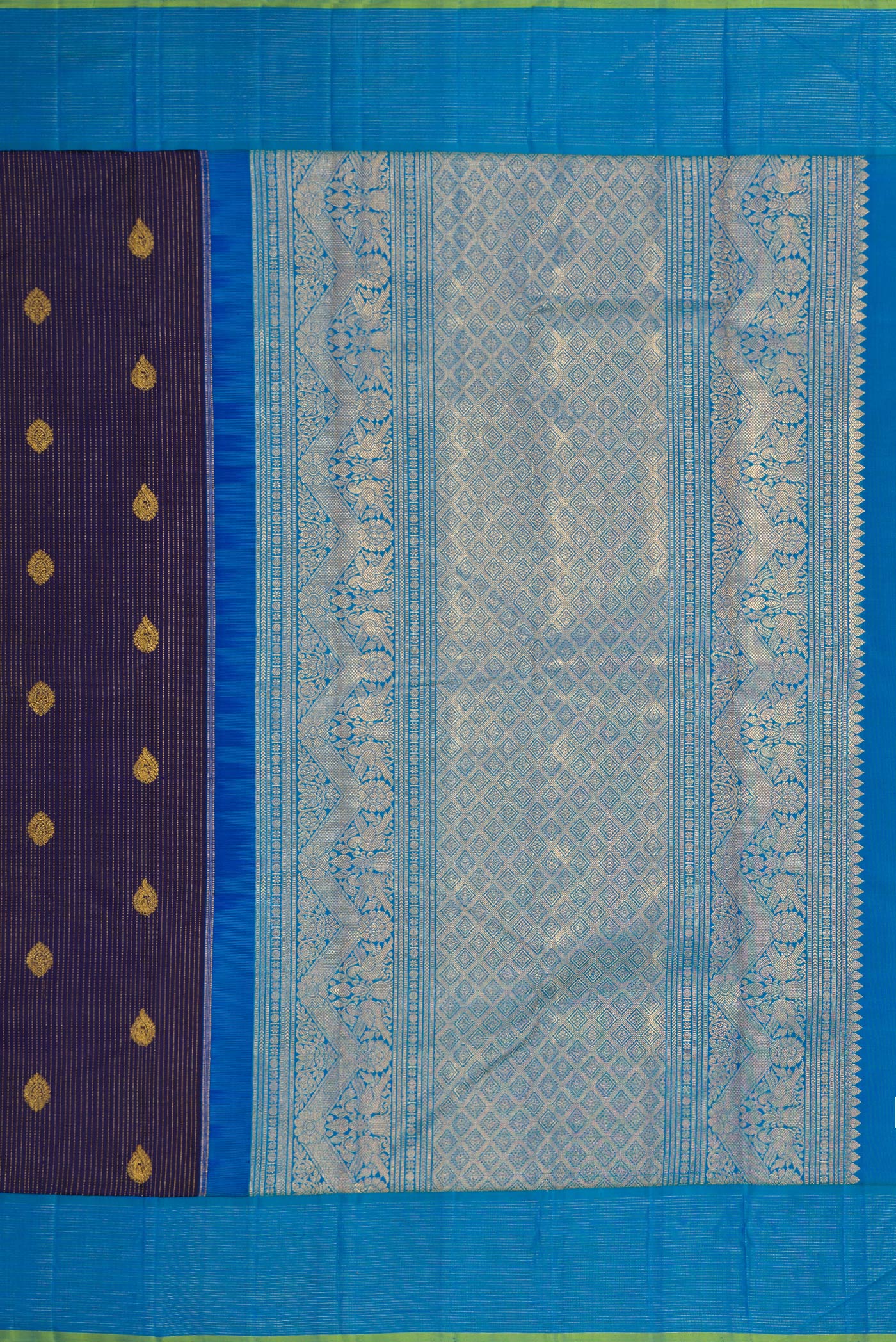 Navy Blue Kanjivaram Silk Saree - Image 7