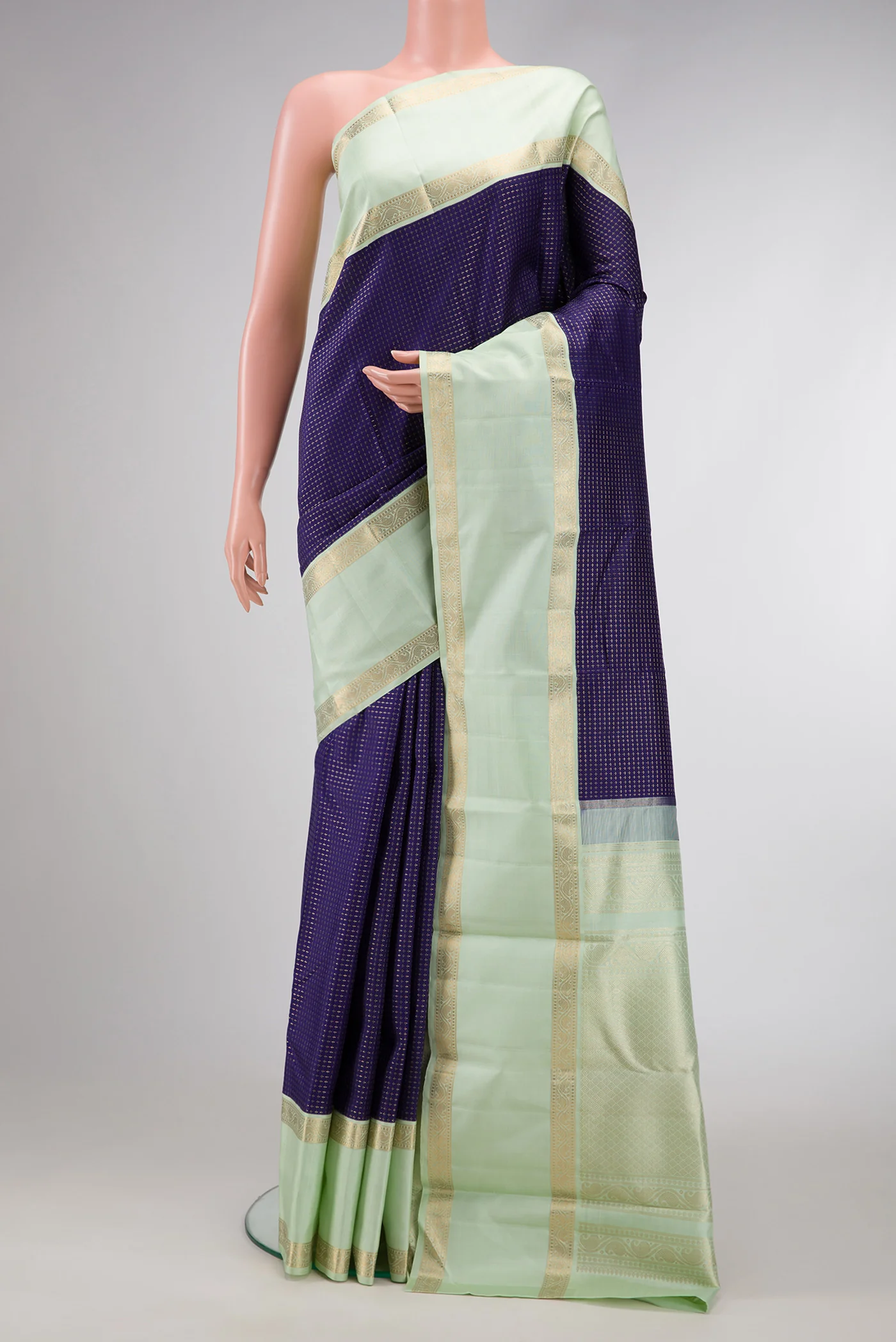 Navy Blue Kanjivaram Silk Saree