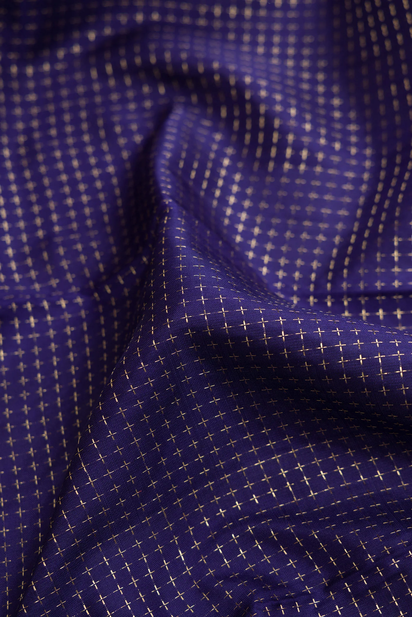 Navy Blue Kanjivaram Silk Saree - Image 2